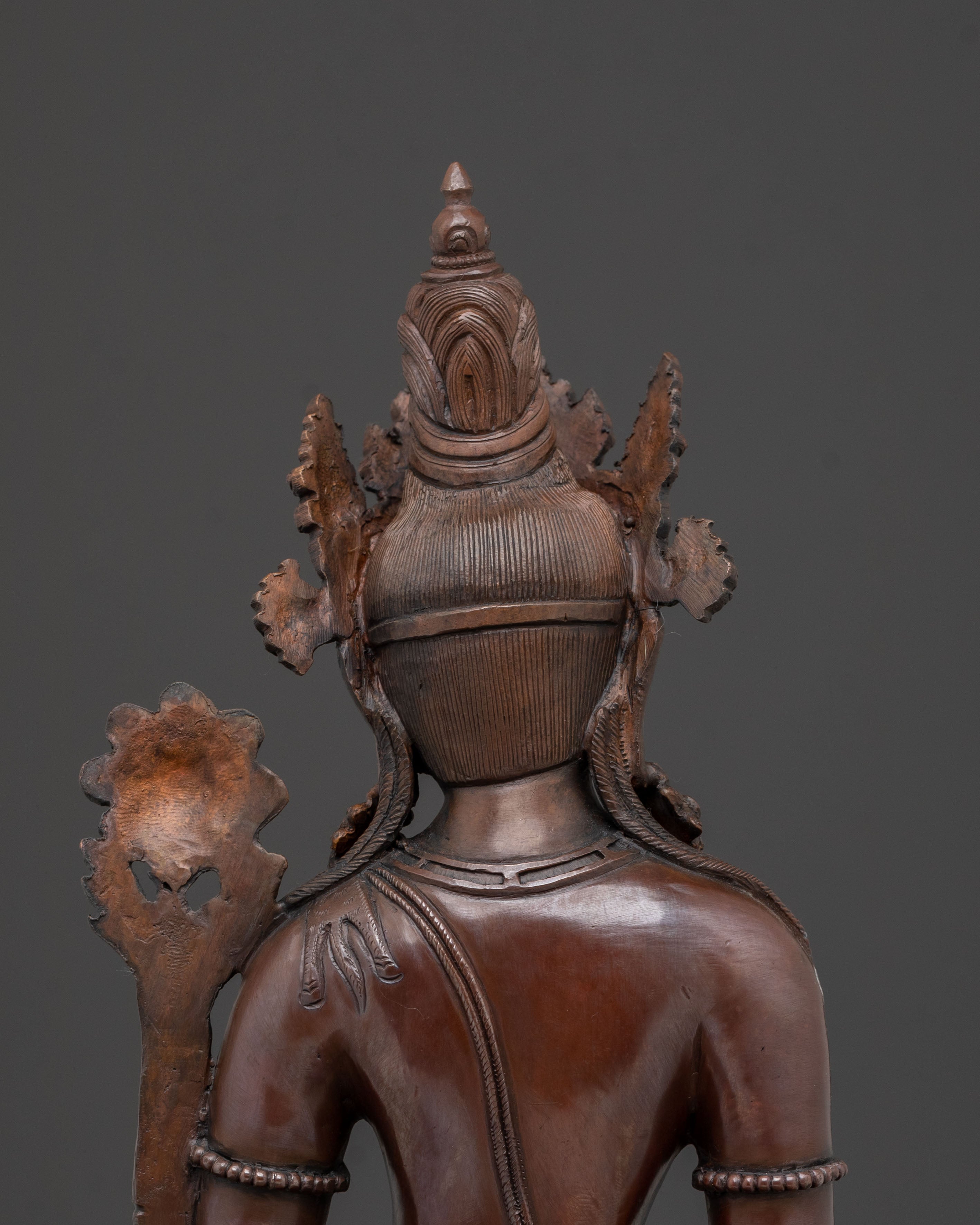 Oxidized Copper Lokeshwara Padmapani Statue of Compassion
