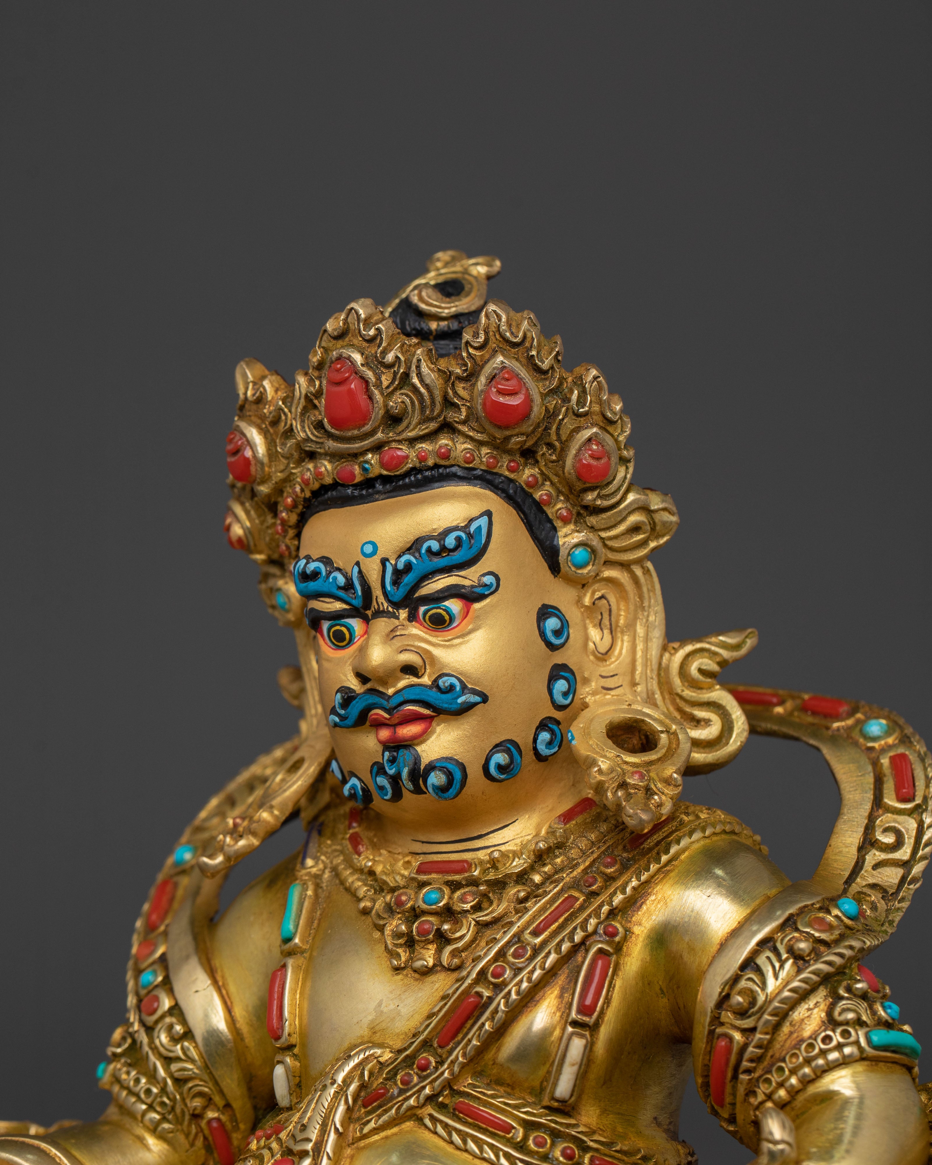 Golden Dzambhala Statue | Himalayan Sacred Figurine
