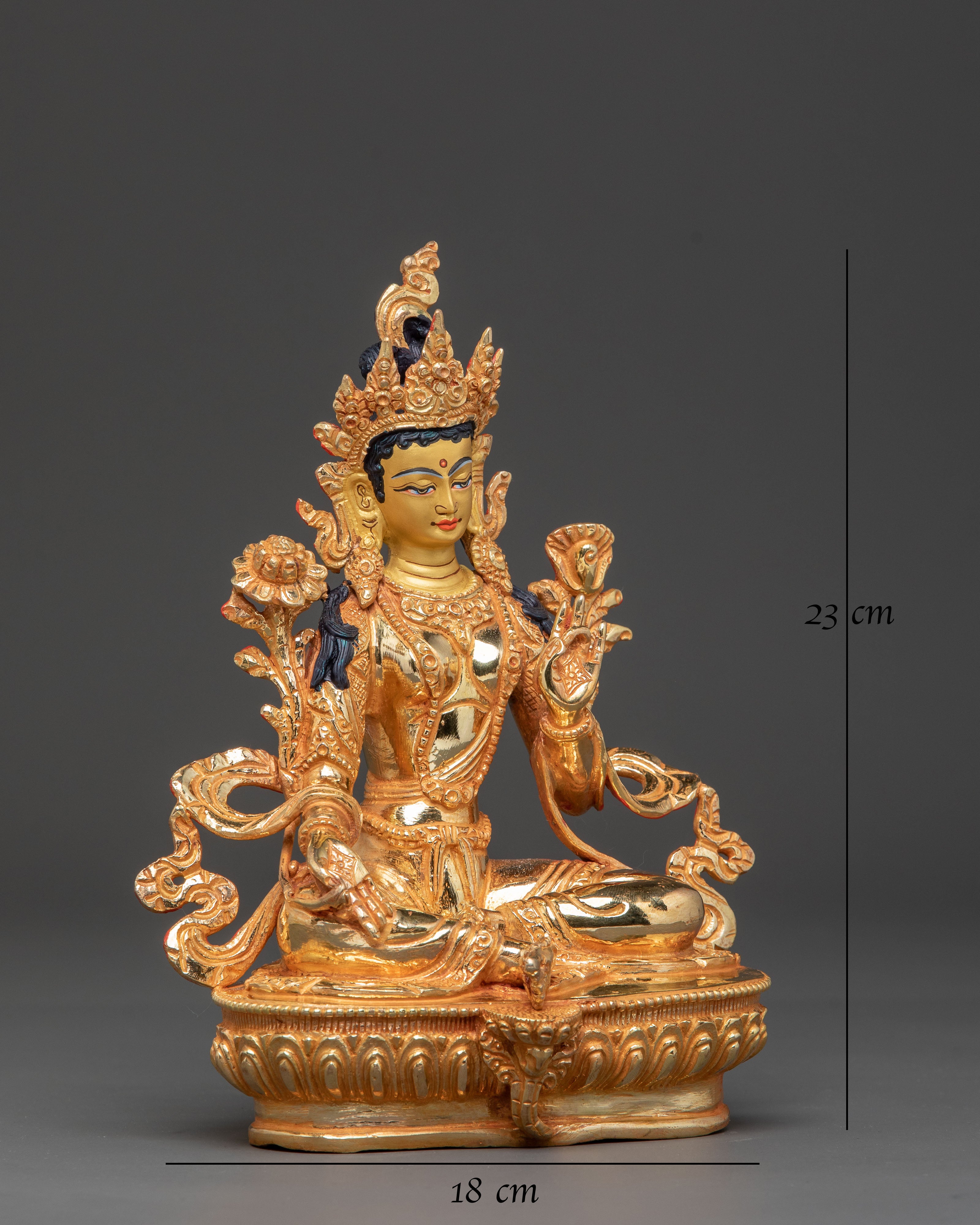 Divine Shyama Tara Golden Statue – Handcrafted Serenity