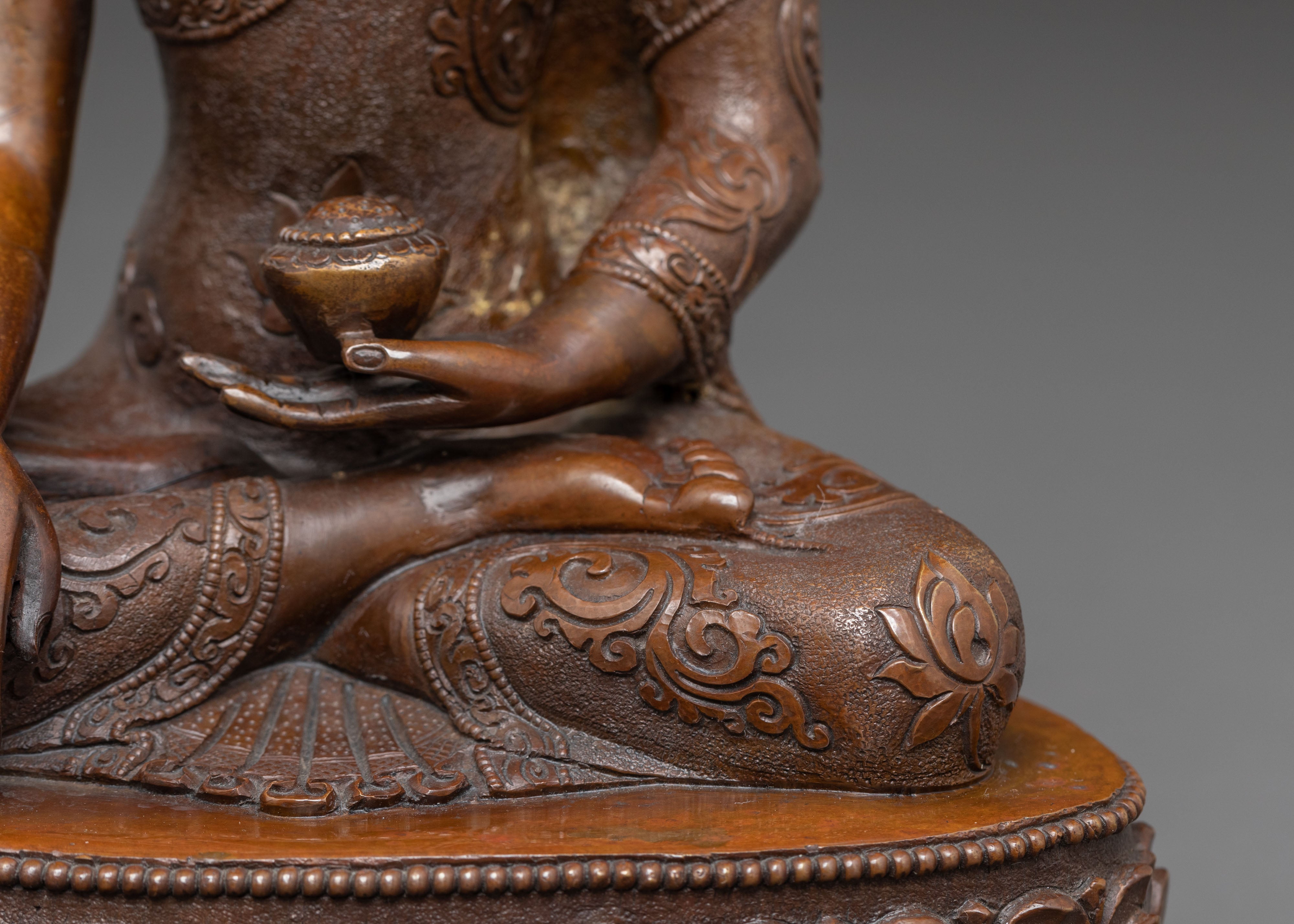 Handmade Oxidized Copper Statue of Buddha Shakyamuni | Gautama Buddha Statue