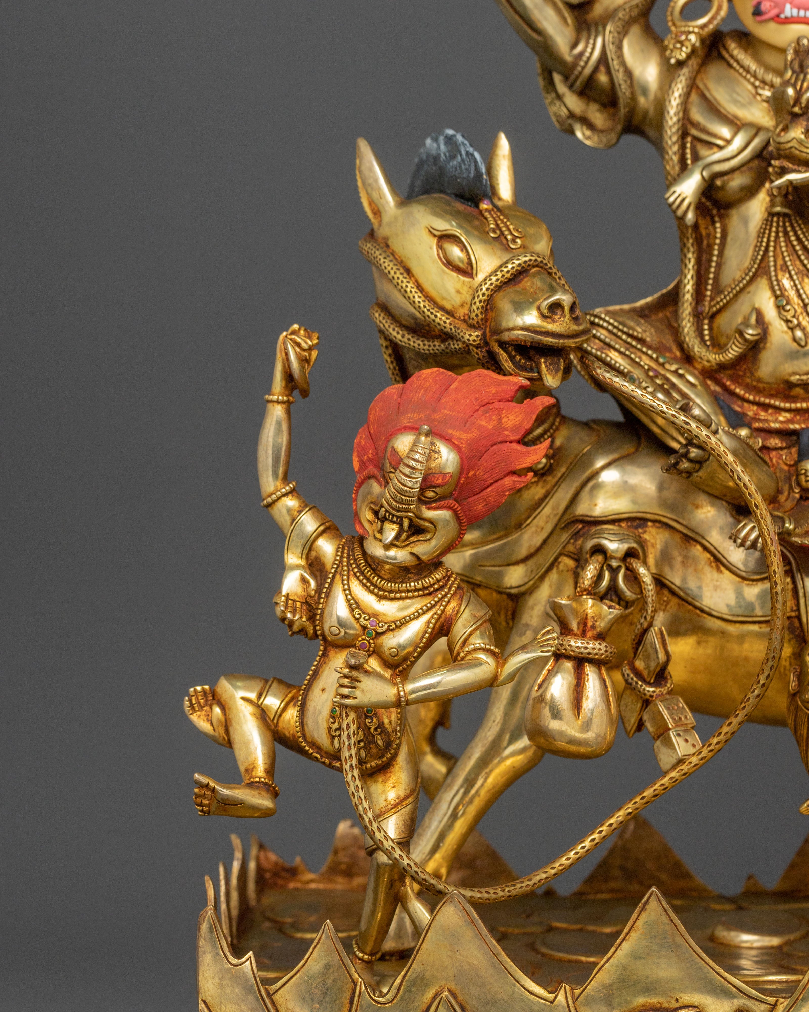 Palden Lhamo Wrathful Figure: Masterfully Gilded Protector