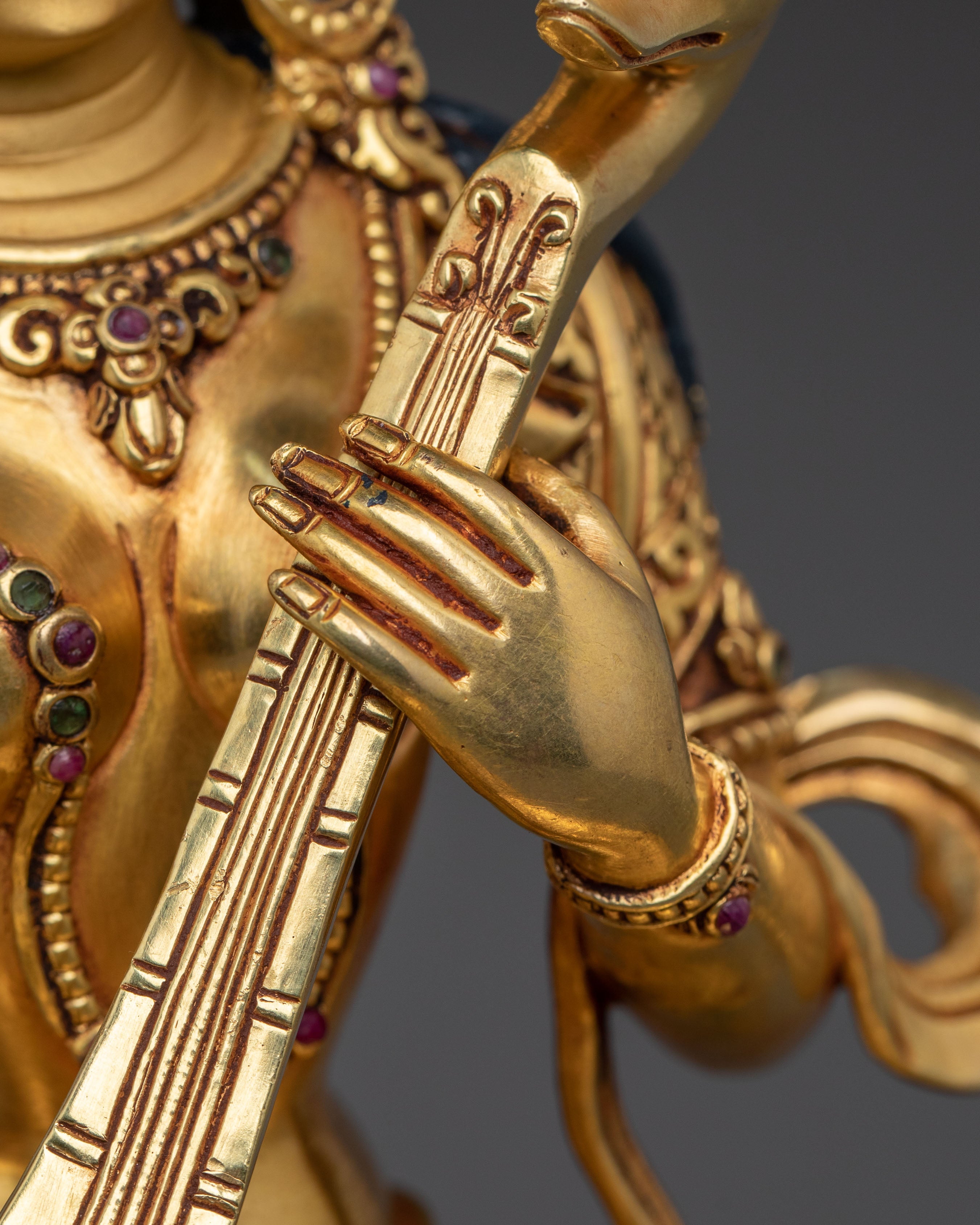 Devi Saraswati Sacred Statue | 24K Gold Gilded