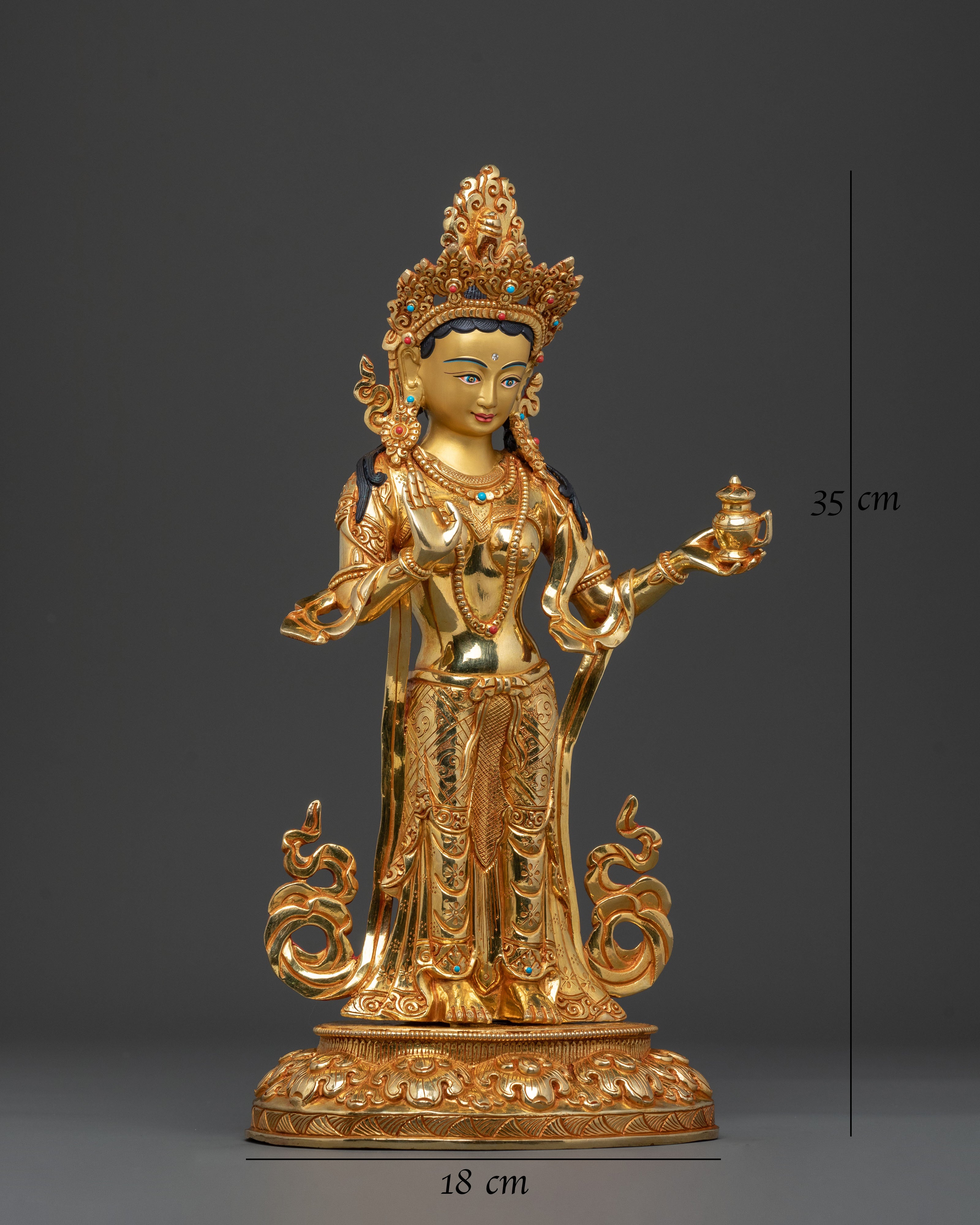 Mandarva: 24K Gold Gilded Traditional Statue
