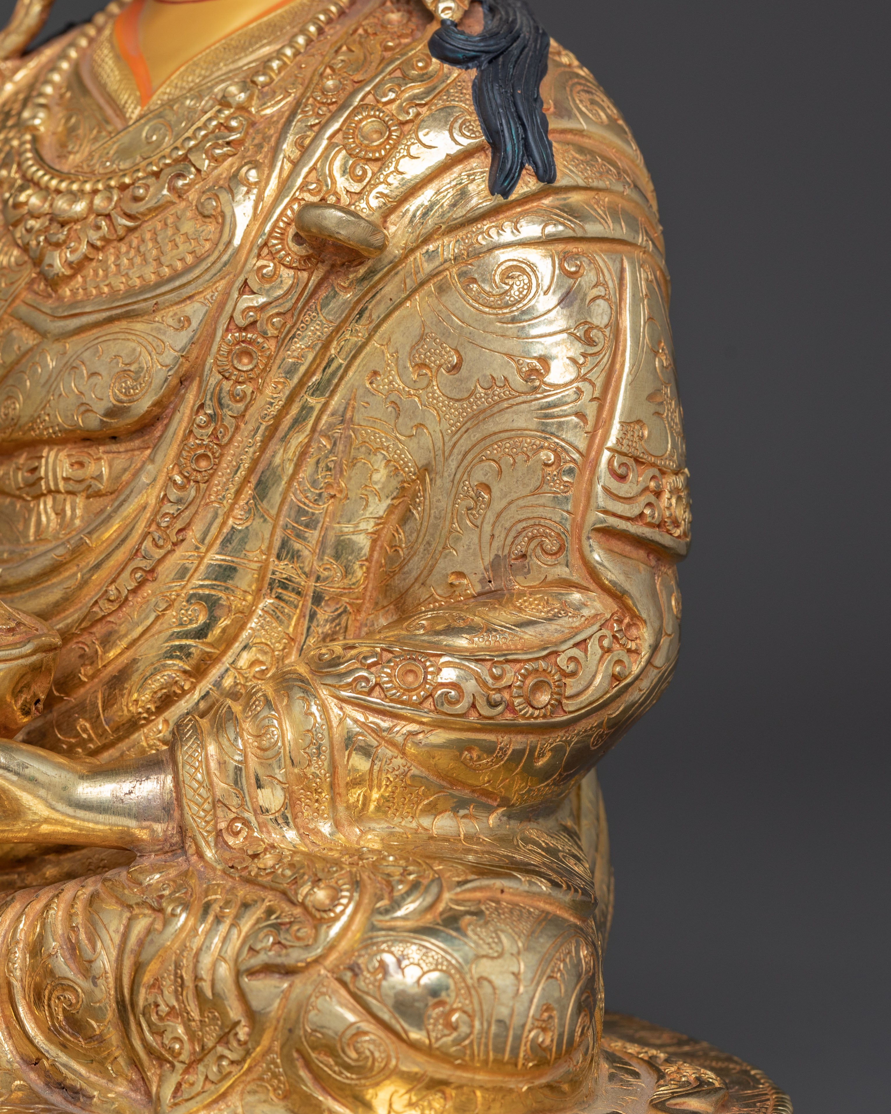 Golden Lotus Born Guru Rinpoche Statue