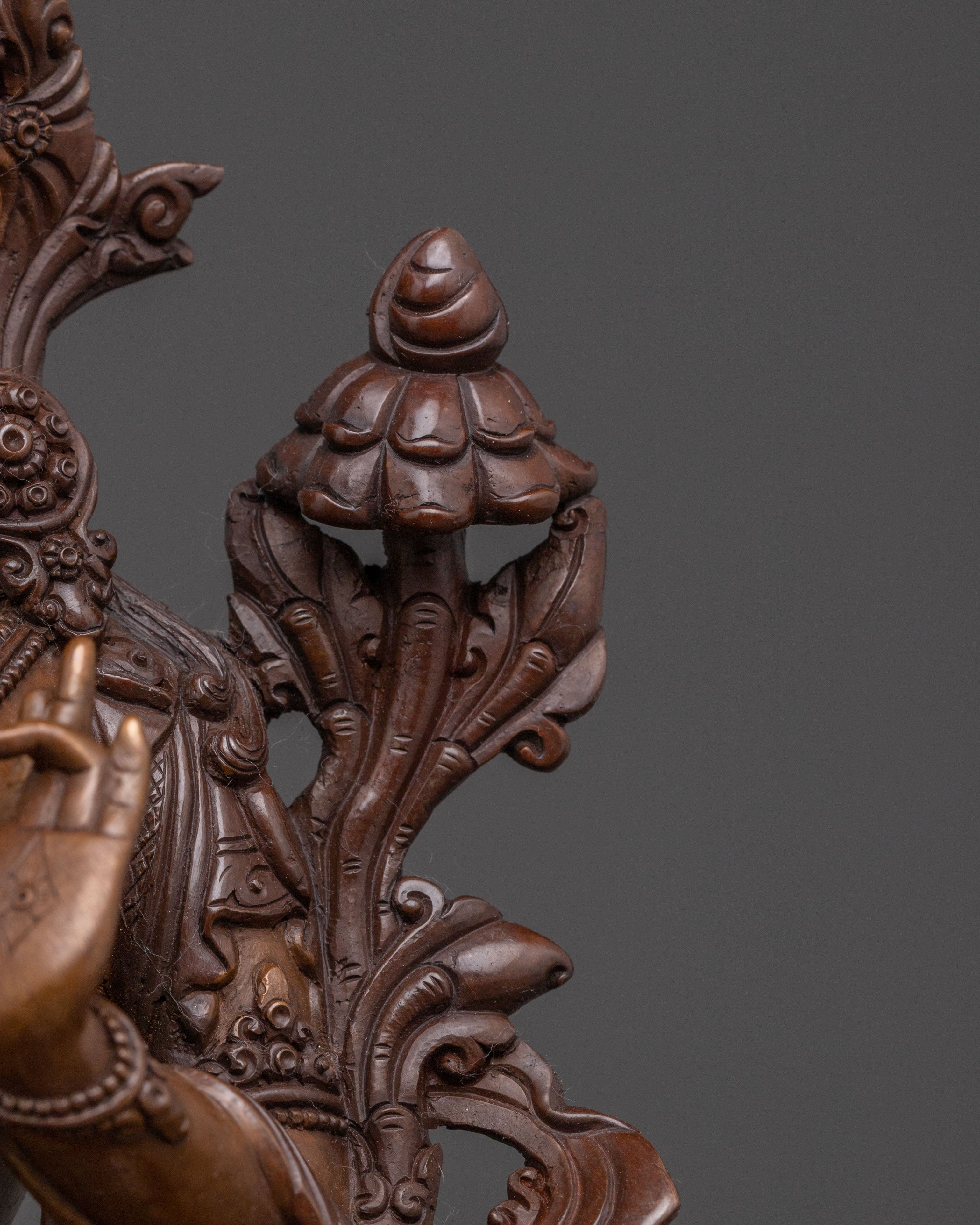 Green Tara Sacred Altar Statue: Oxidized Copper Serenity