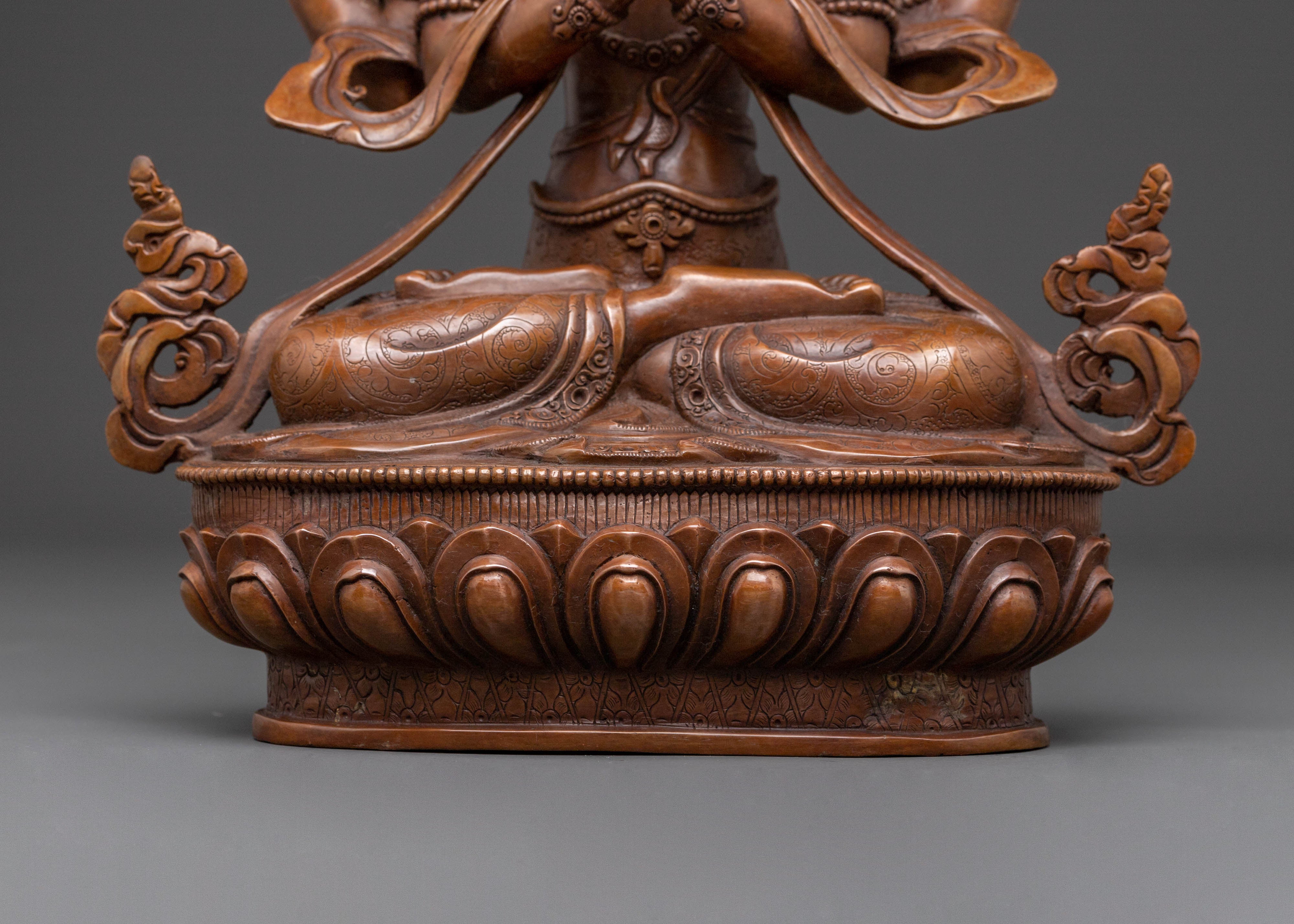 Bodhisattva Chenrezig Statue for Protection – Oxidized Copper Artistry