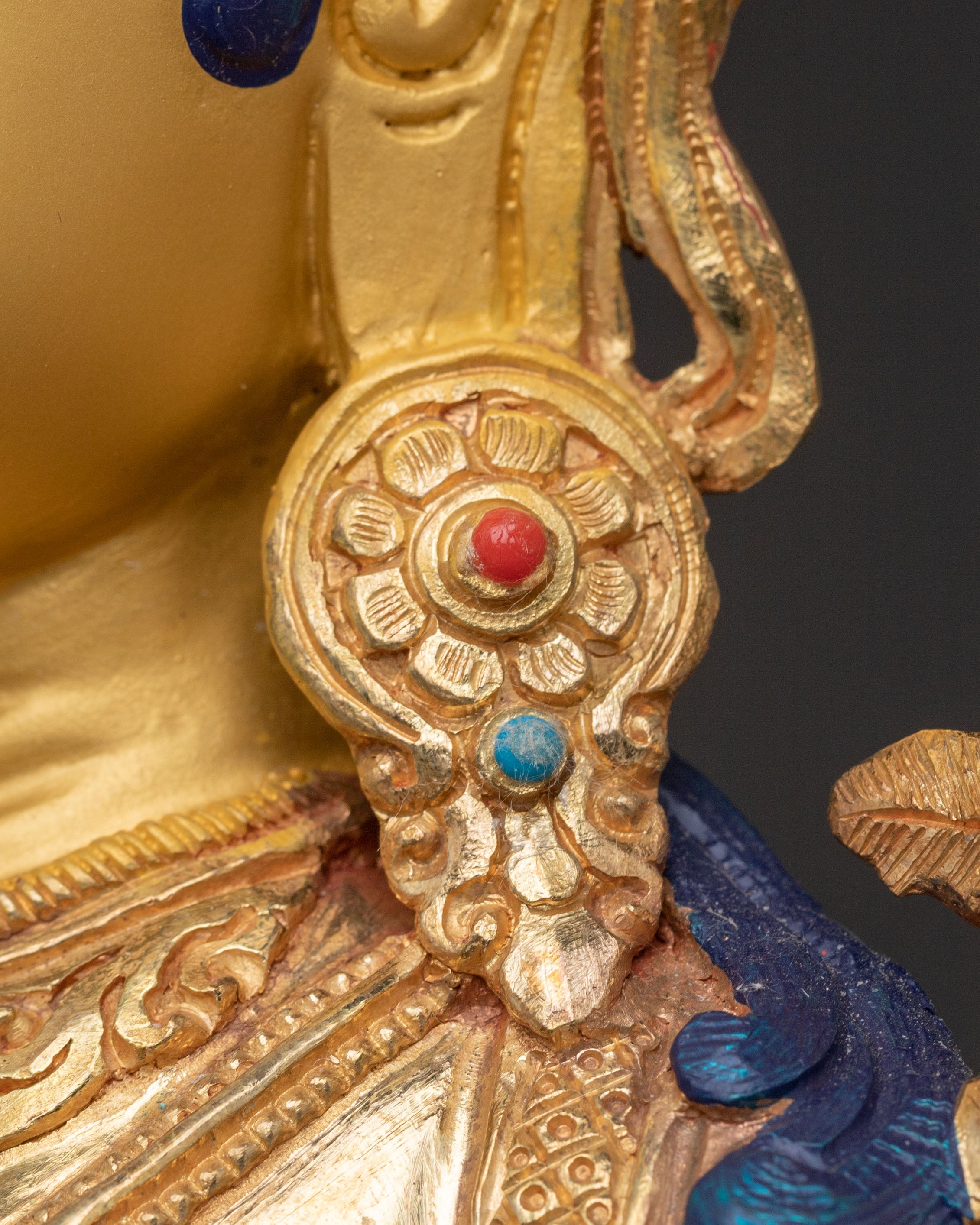 Green Tara Statue: Radiant 24K Gold Gilded Sculpture