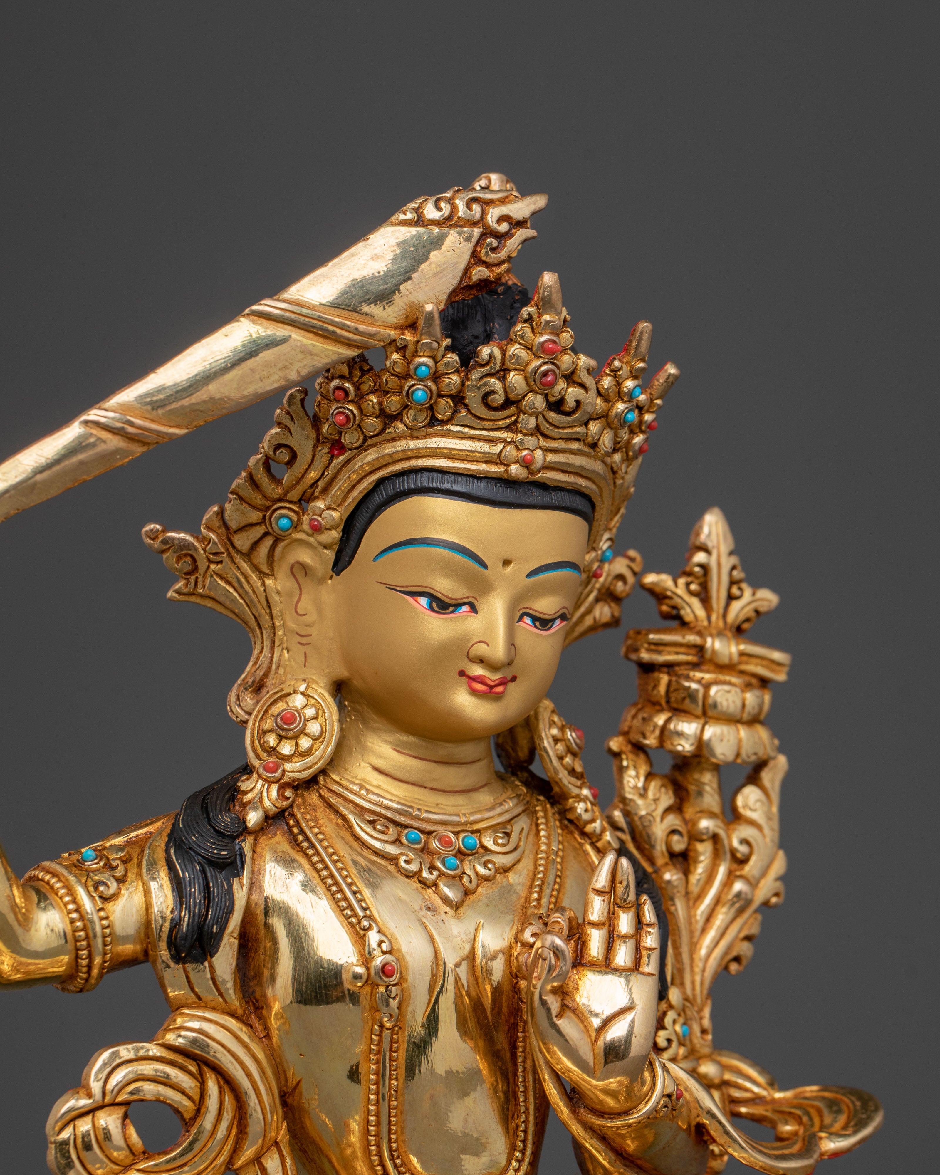sacred manjushri copper statue | Symbol of Wisdom & Enlightened