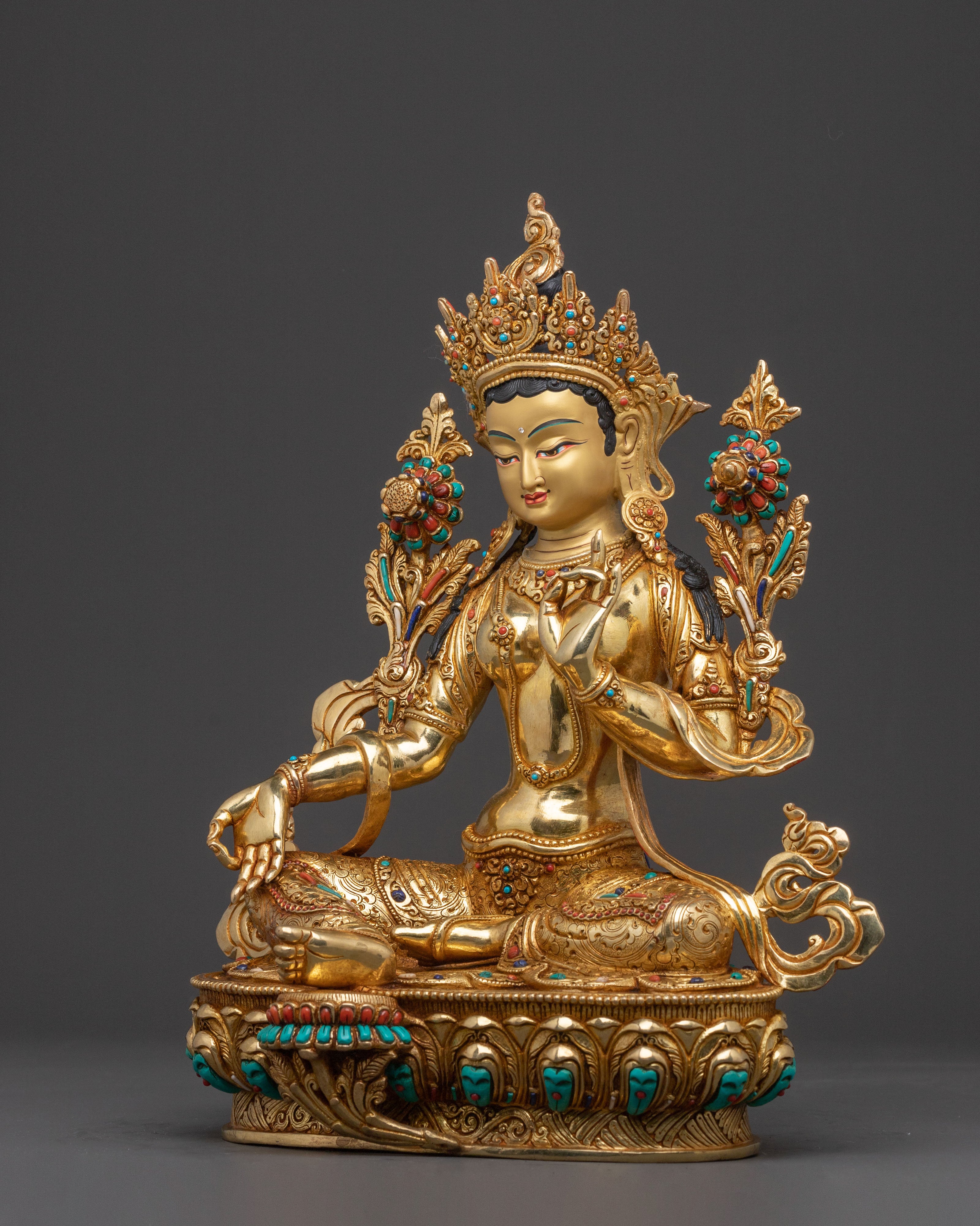 Green Tara Divine Goddess Statue - Goddess of Compassion