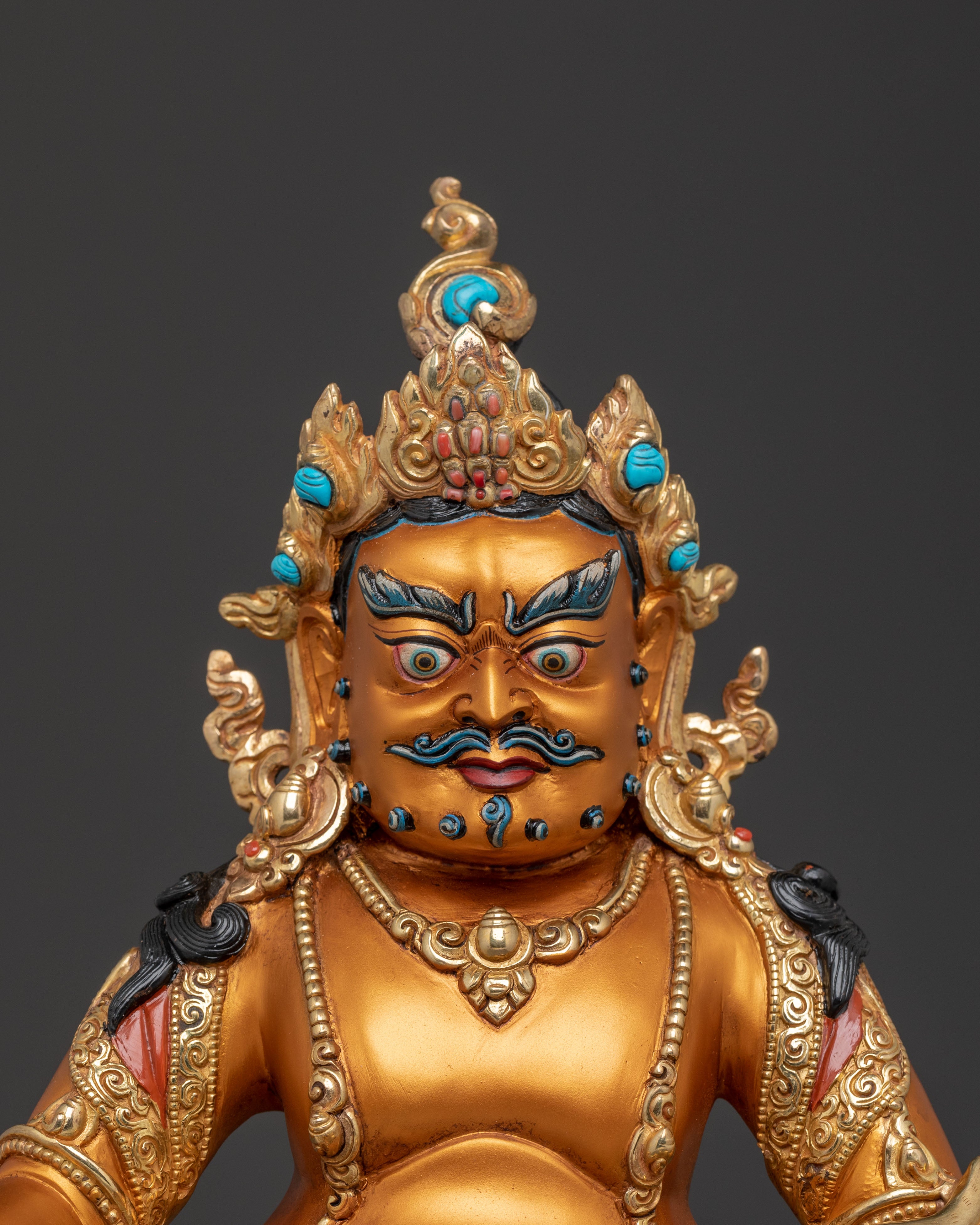 Dzambhala Protector Statue – 24K Gilded Serenity