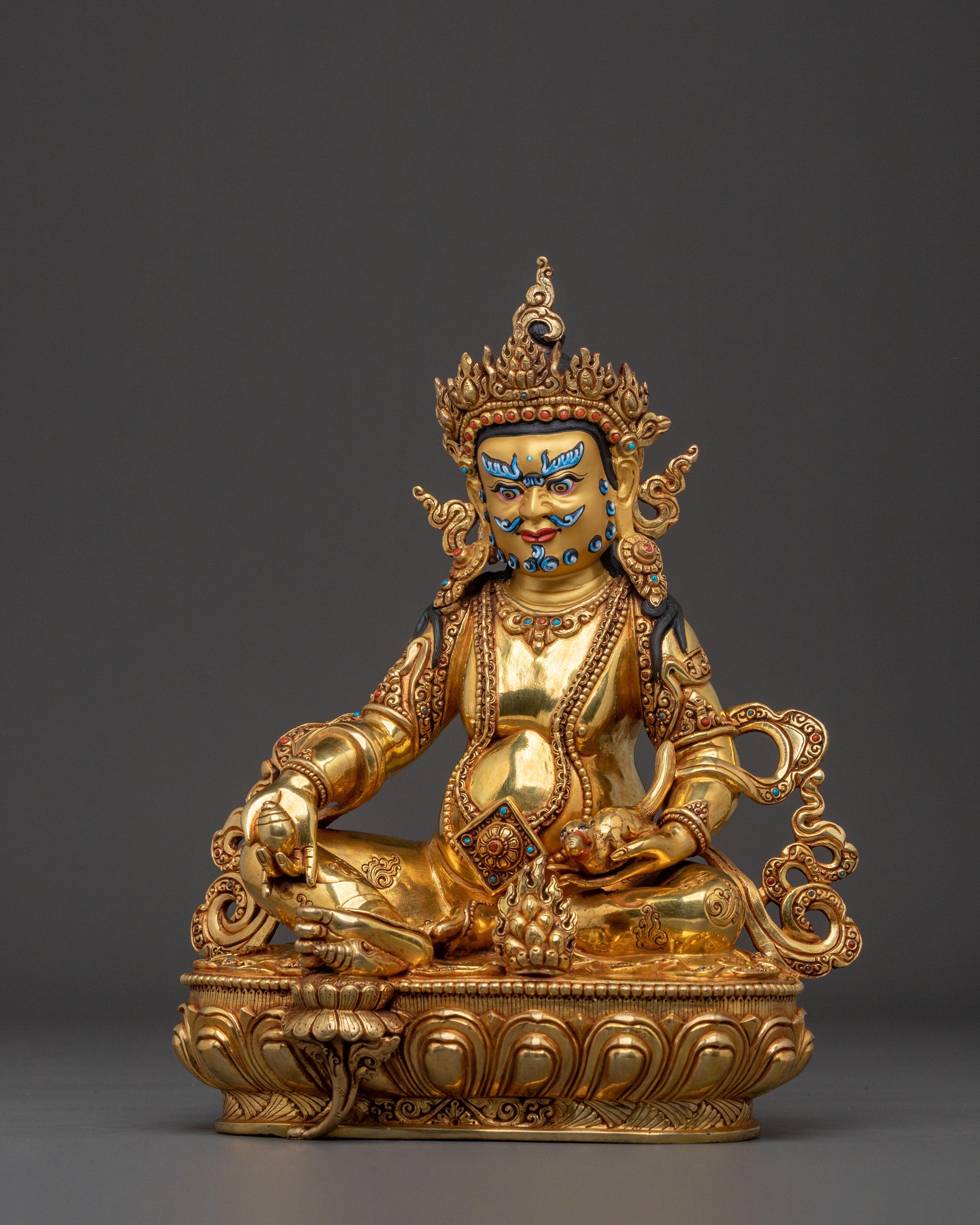 Handcrafted Yellow Dzambhala Statue | Wealth Deity