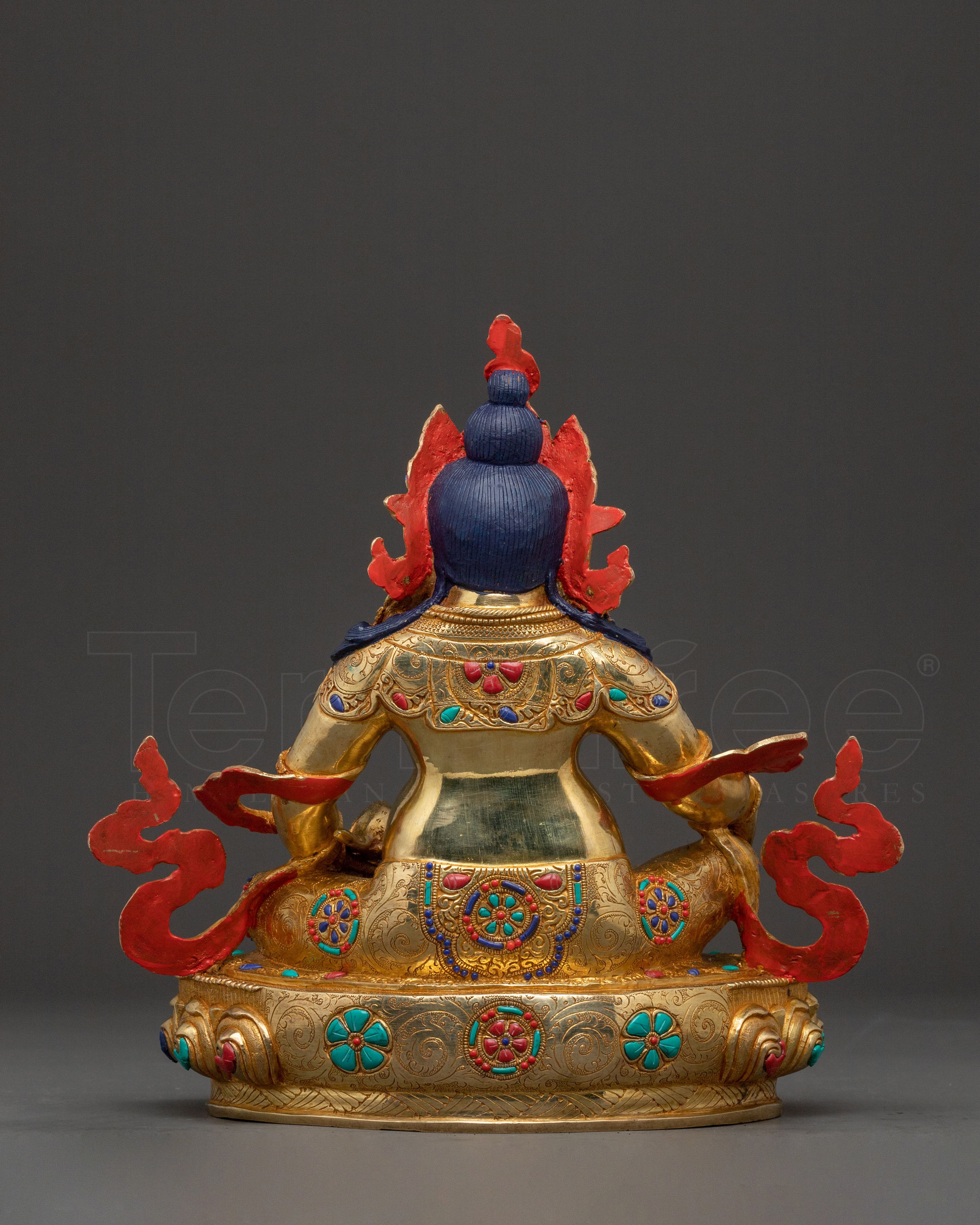 Dzambhala Prosperity God Statue | 24K Gold Gilded Copper Statue