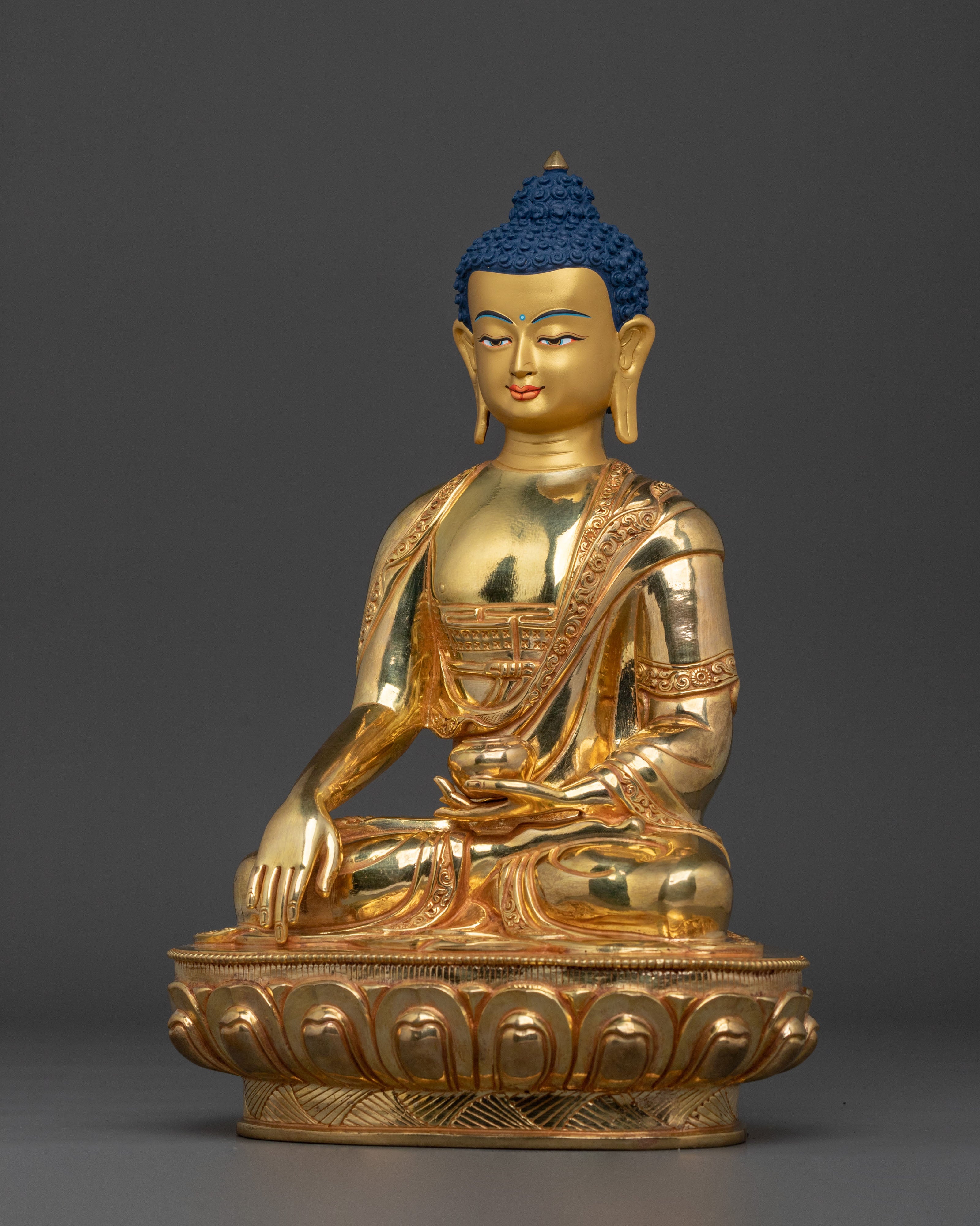 Hand Carved Gautama Buddha Statue | Tibetan Buddhist Altar Decor