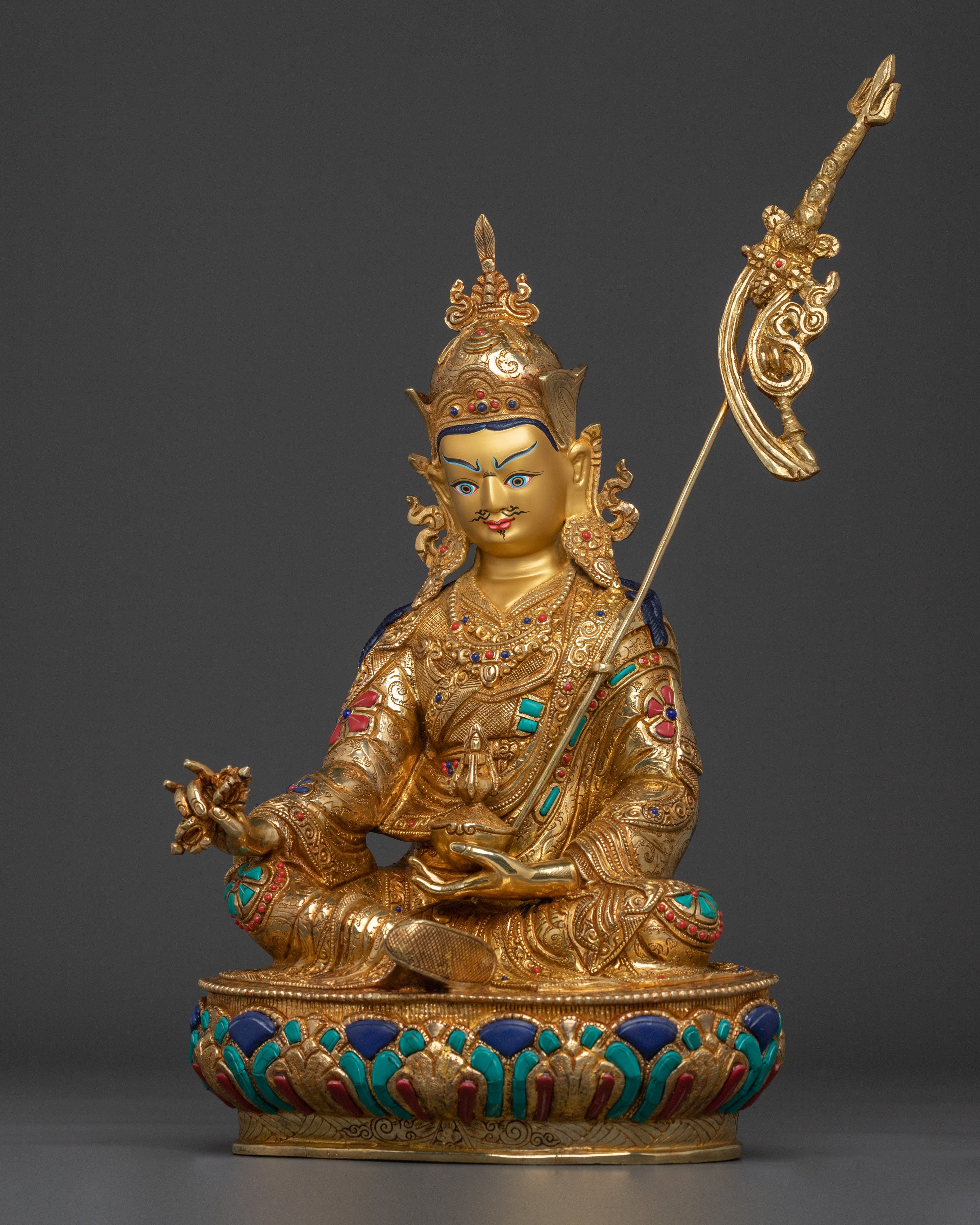 Tibetan Guru Rinpoche Sculpture: Wisdom Figurine