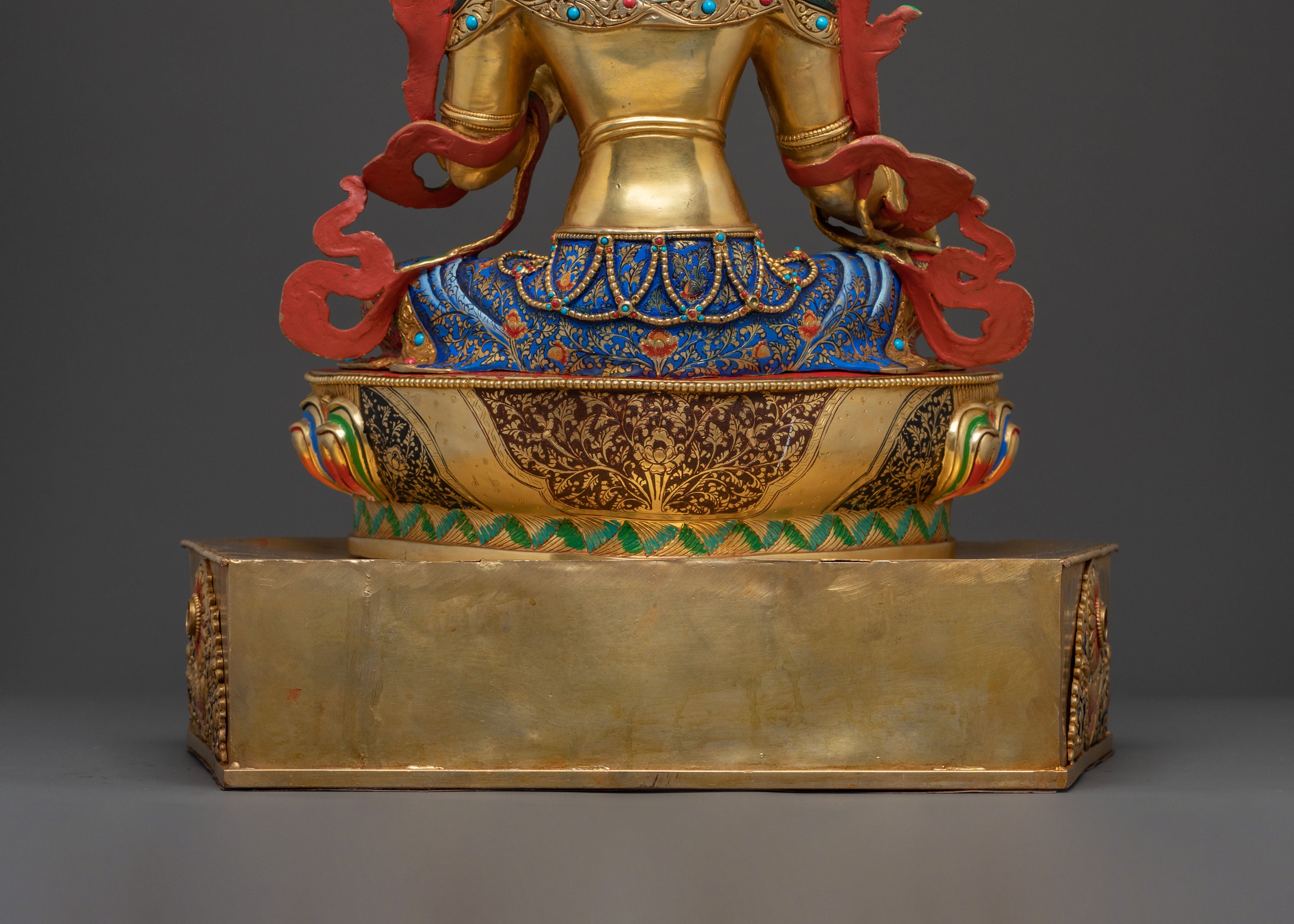 Green Tara Sculpture on Throne | Goddess of Compassion