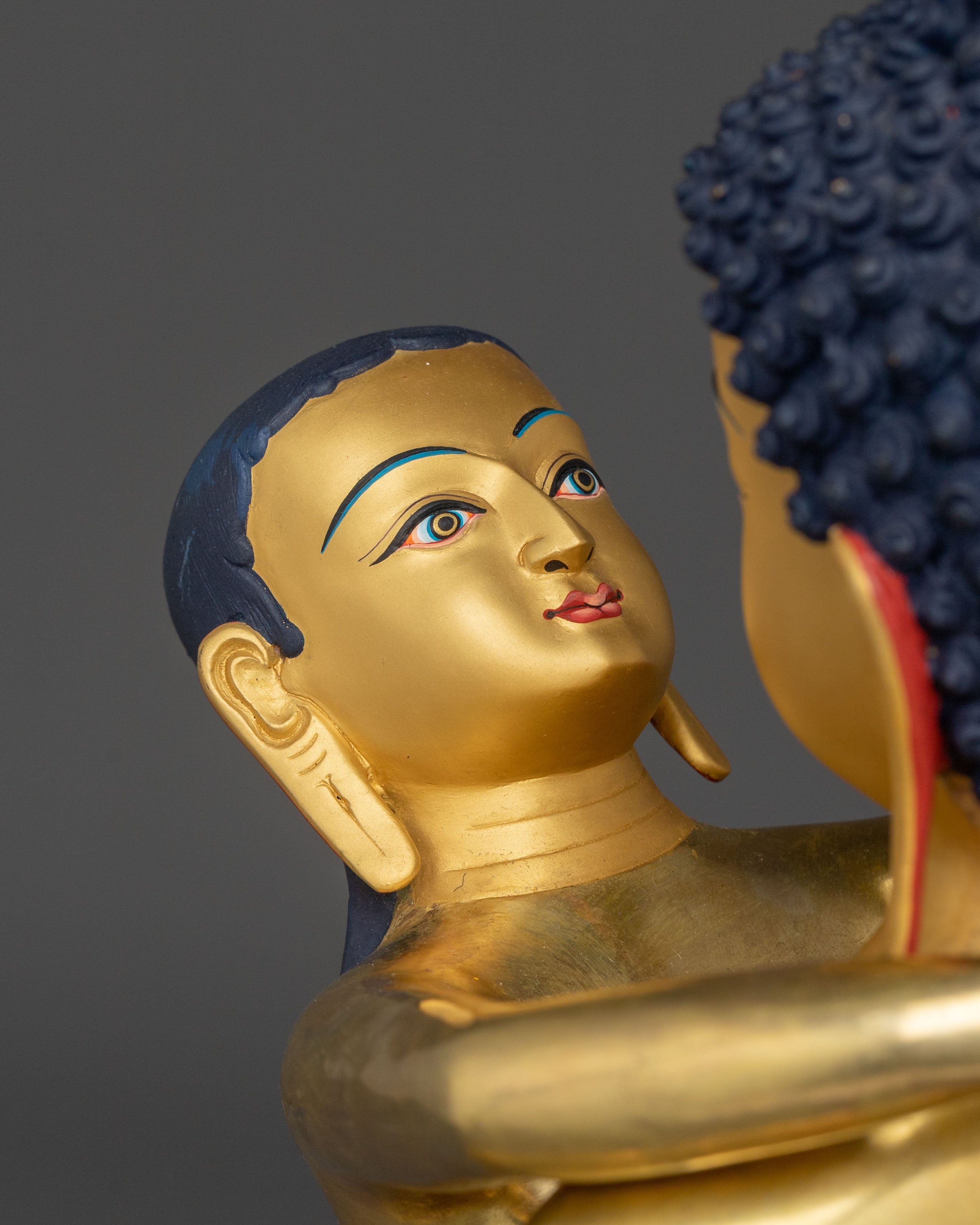 Samantabhadra with Consort Handmade Golden Statue: 24K Gold Gilded