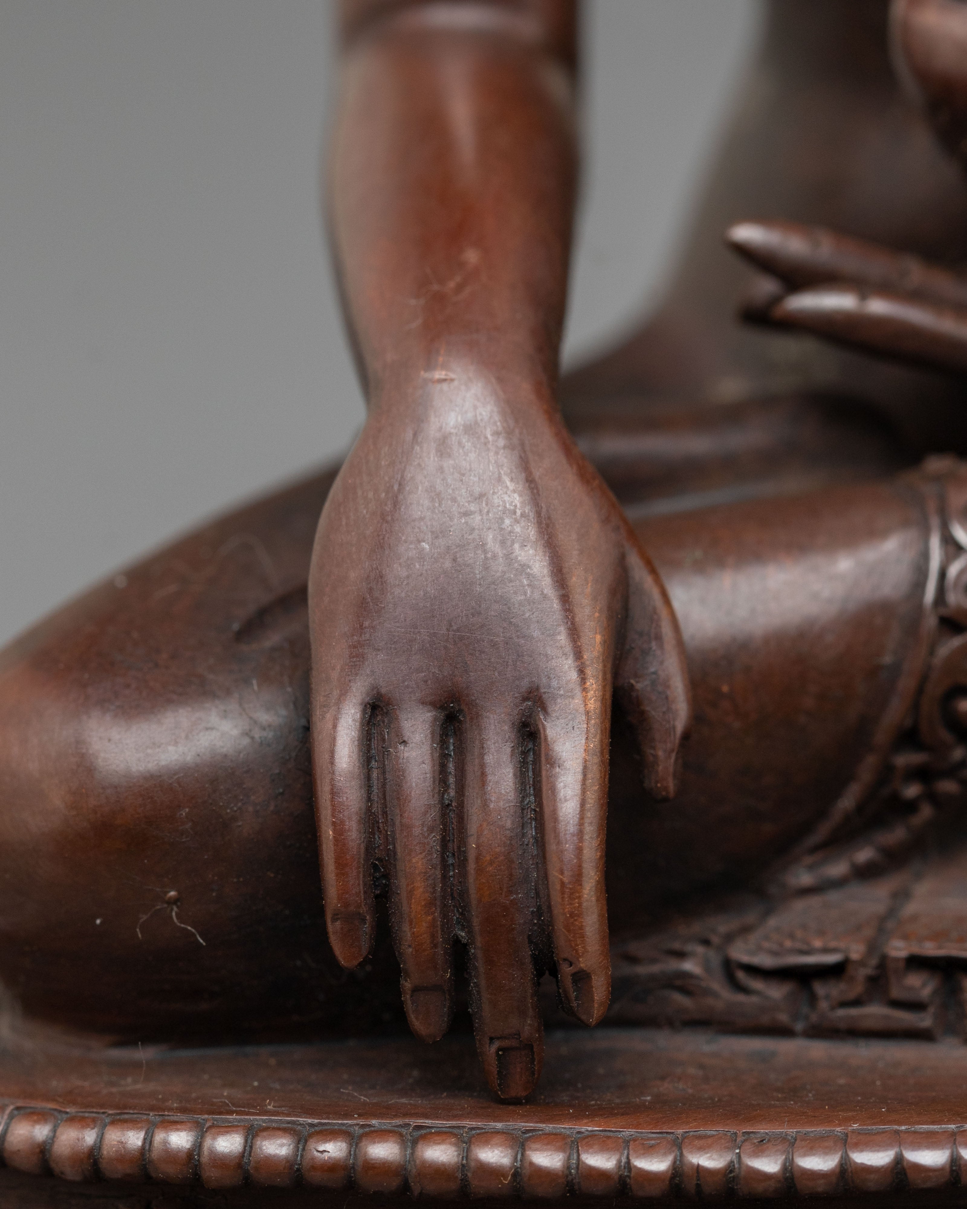 Sage Shakyamuni Buddha Sculpture | Oxidized Copper Figurine