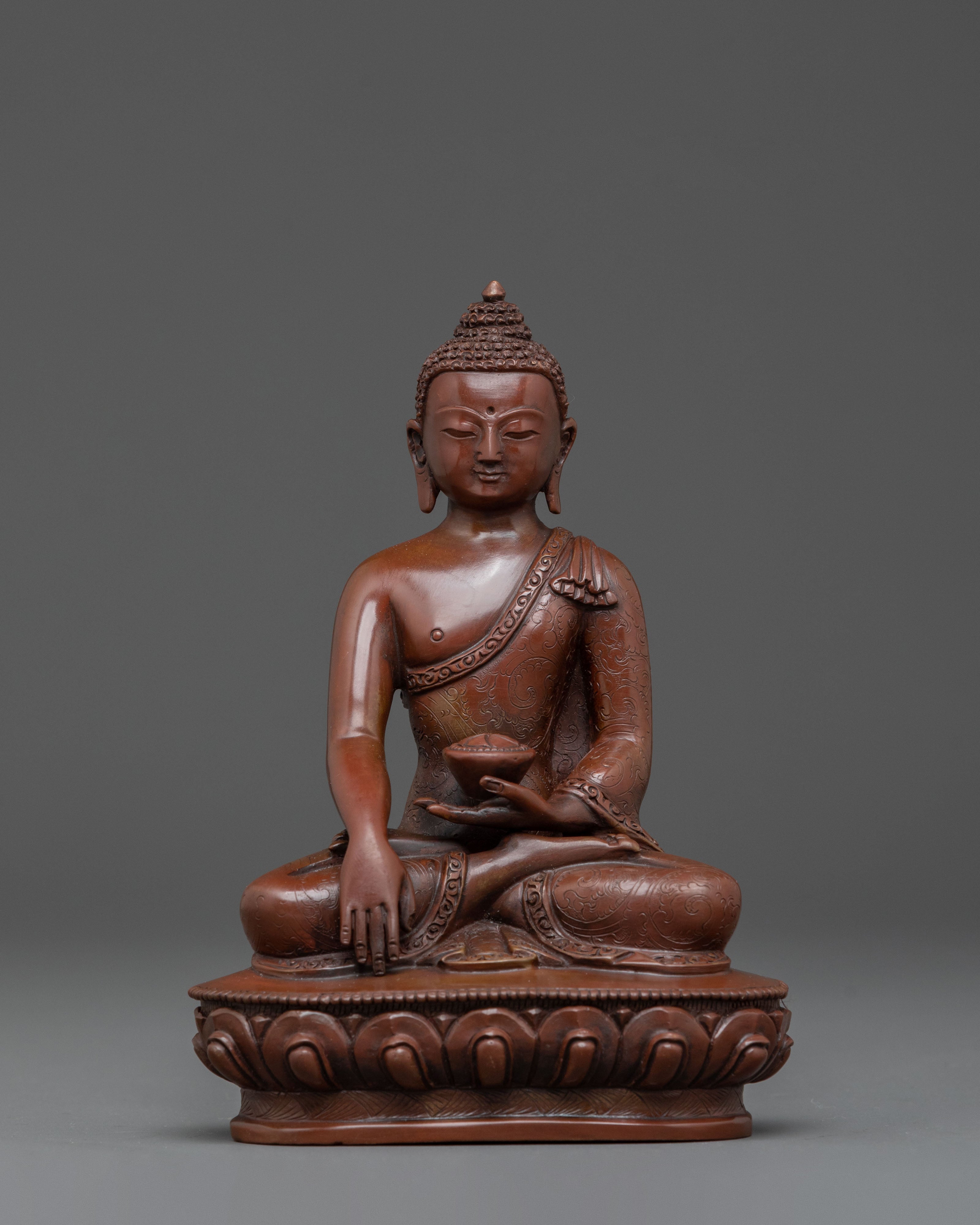 Shakyamuni Buddha Statue | Oxidized Copper Serenity