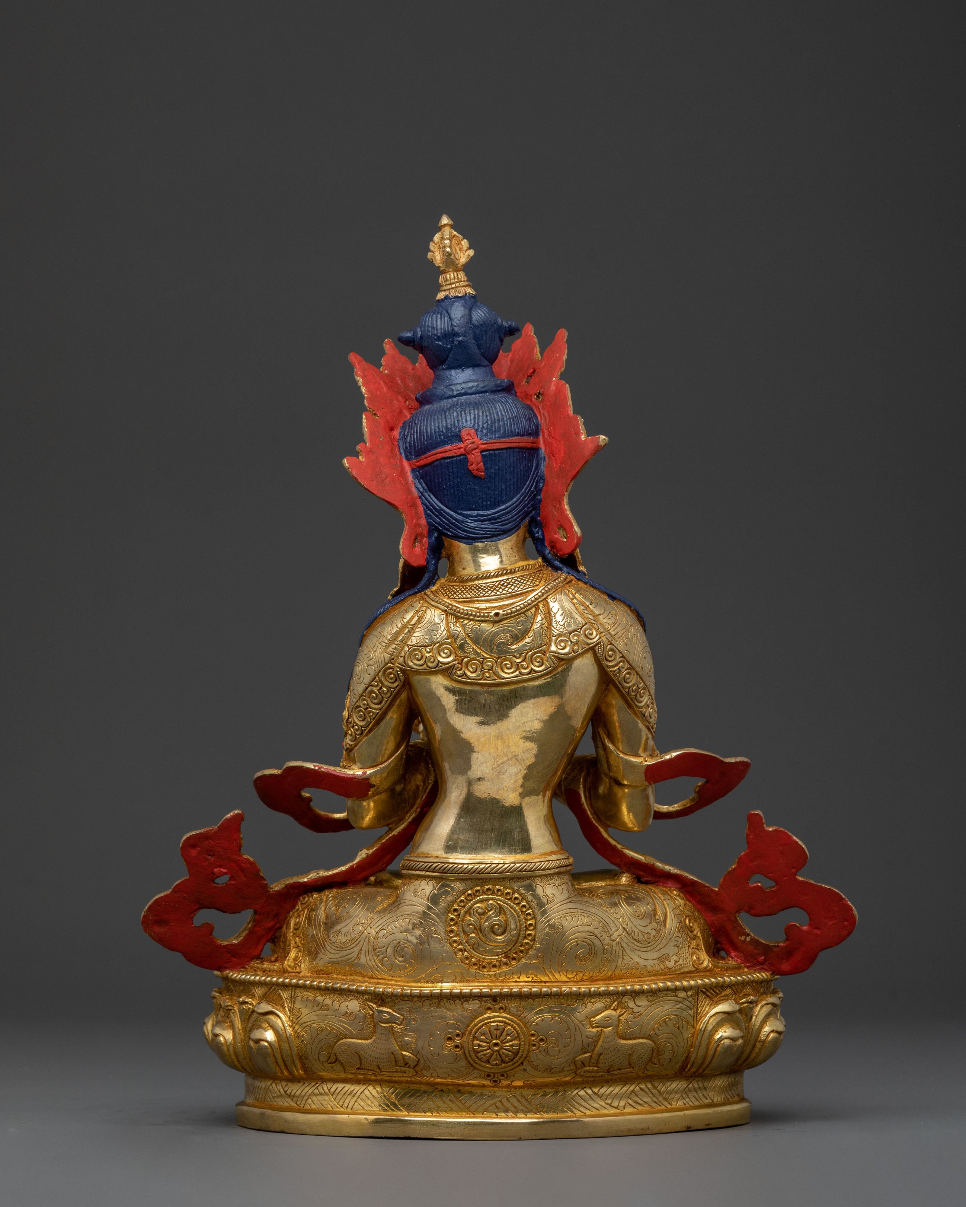 Vajradhara Statue: 24K Gold Gilded Sacred Figurine