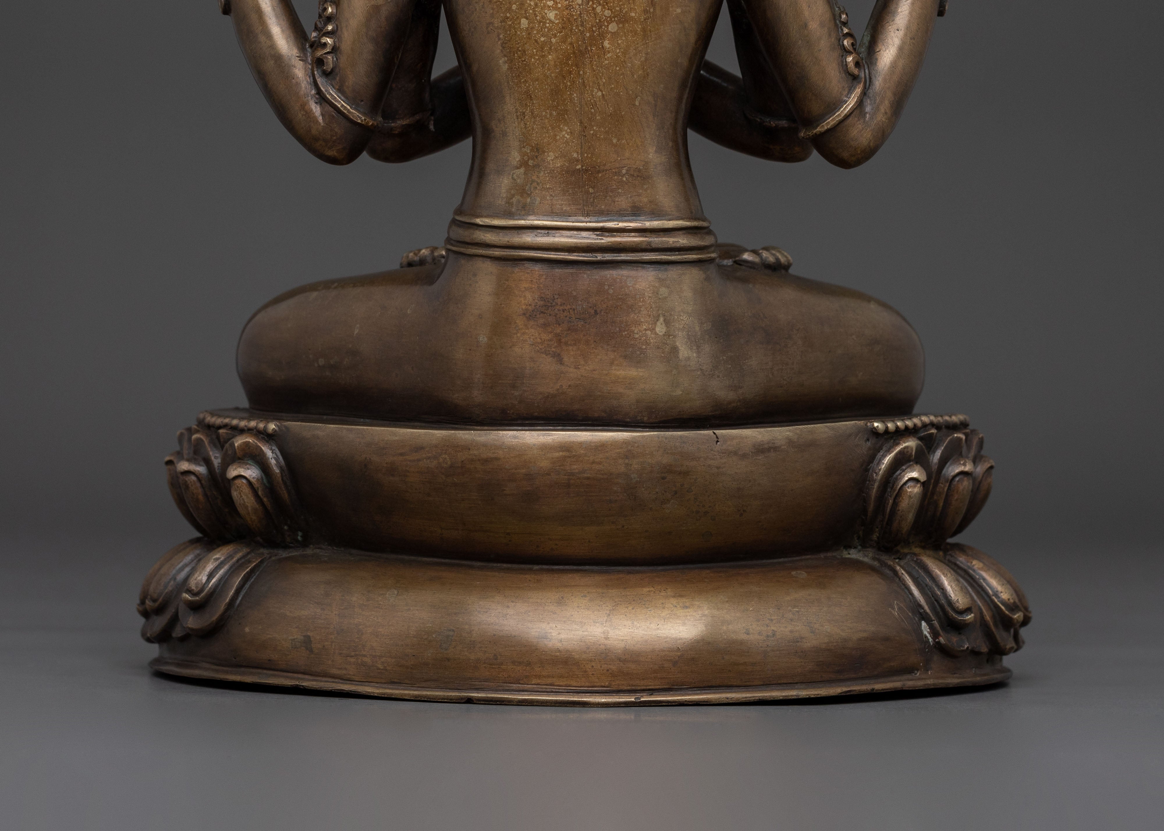 Exquisite Chenrezig Prayer Statue | Traditional Himalayan Artwork