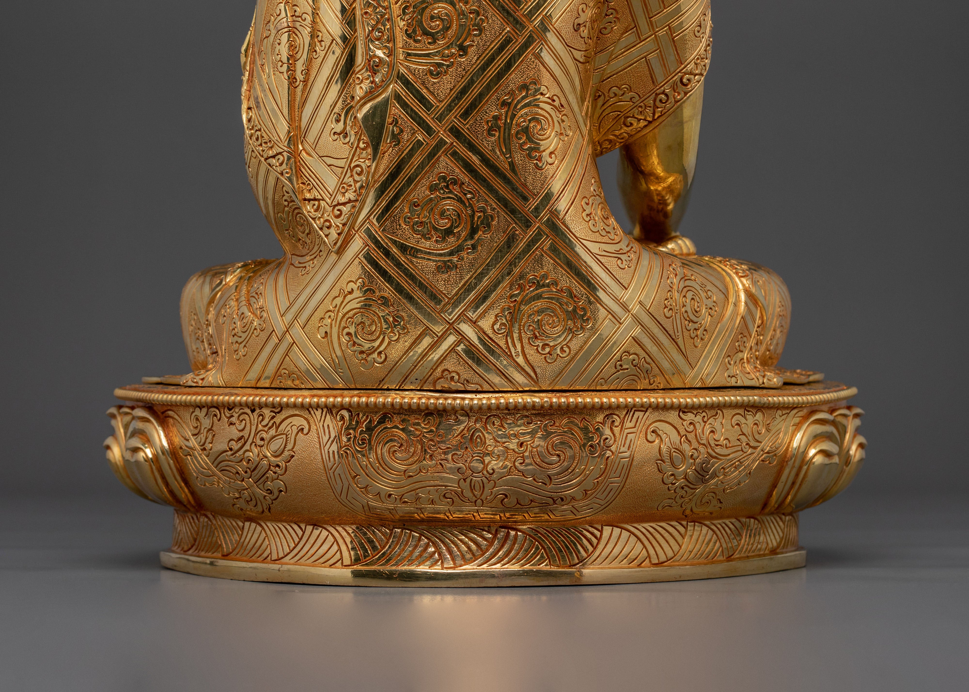 Hand Carved Shakyamuni Buddha Himalayan Statue