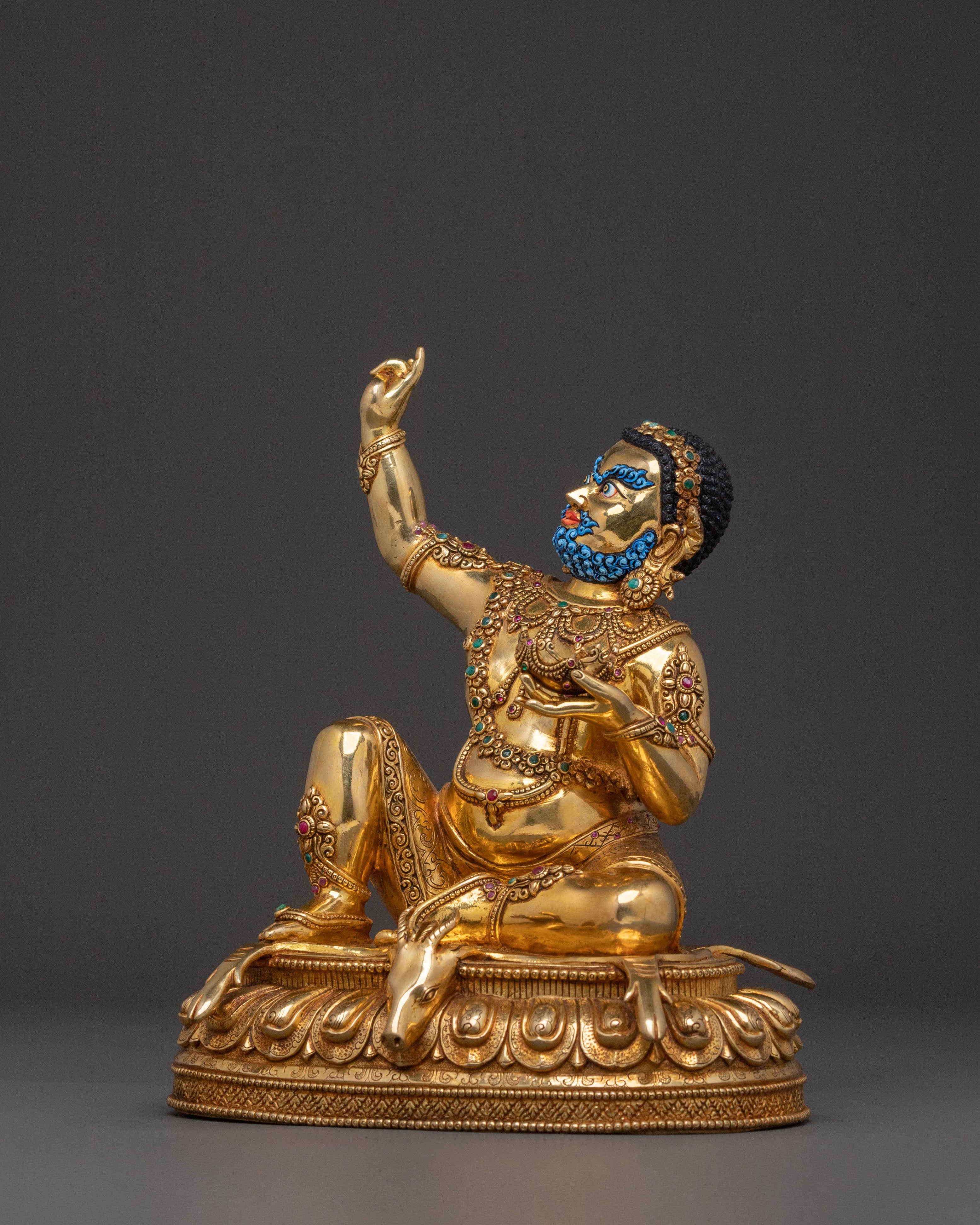 Virupa Golden Statue: Radiant Mahasiddha Sculpture