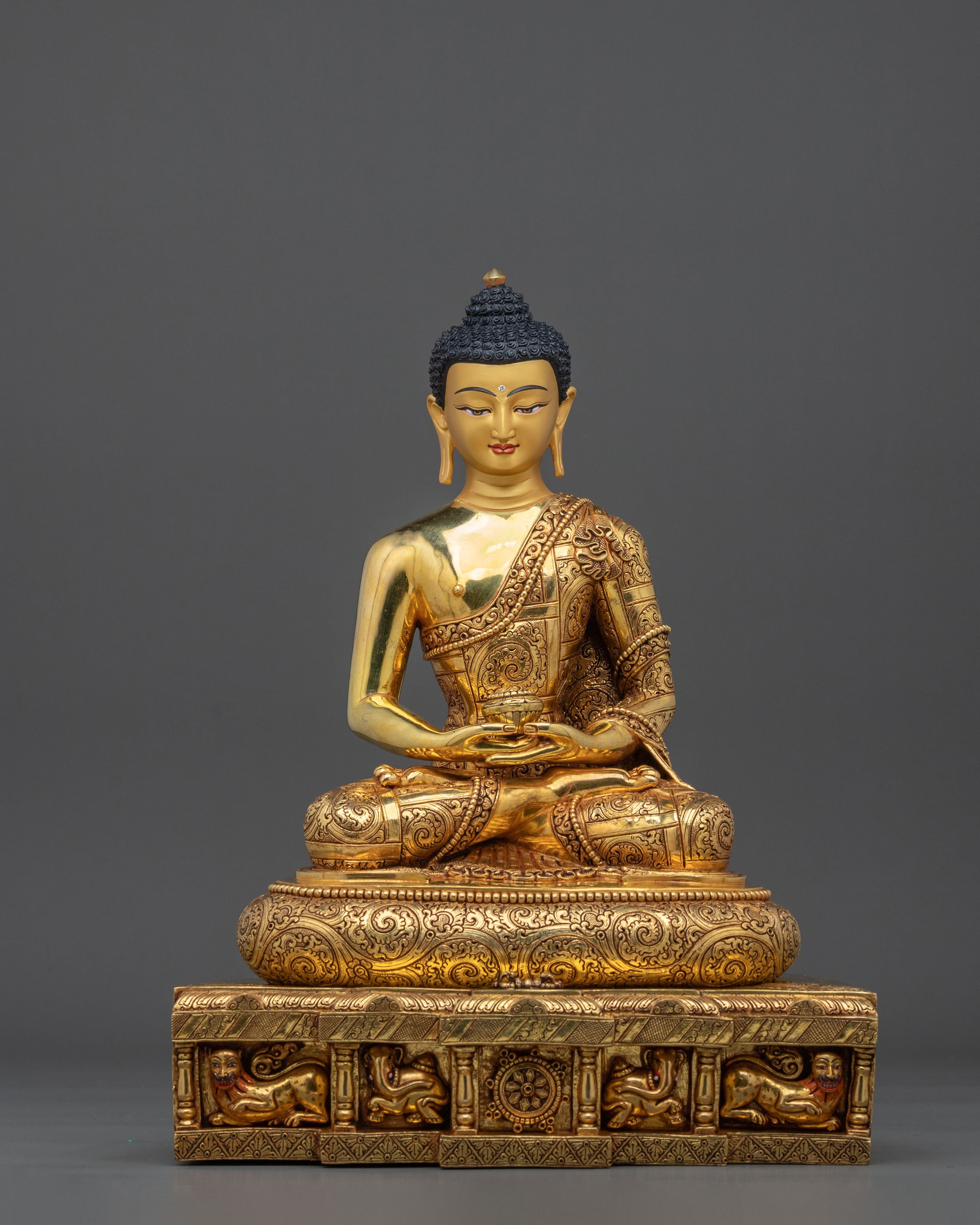 Three Buddha Golden Statue Set | Buddhist Sculpture Collection