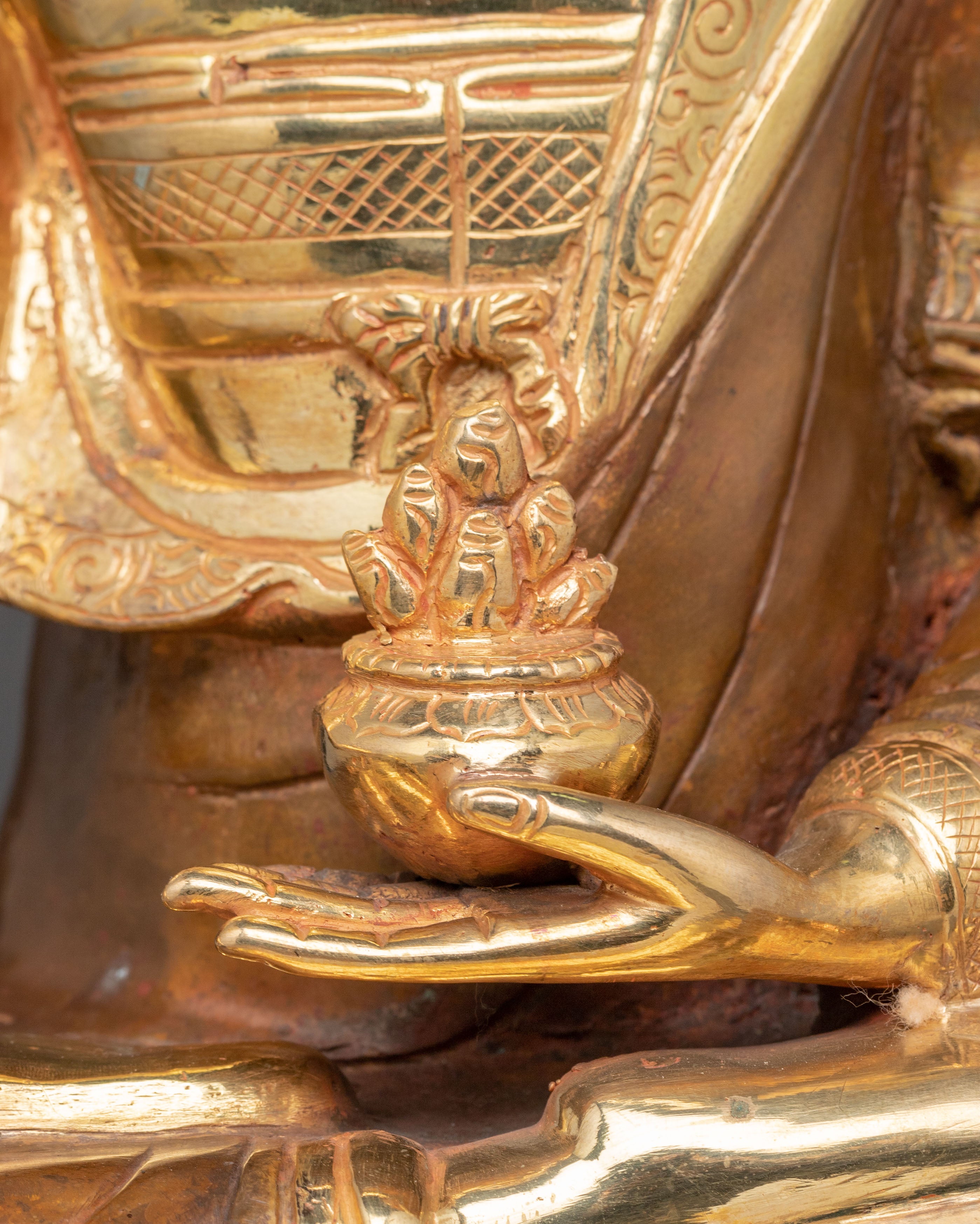 Healing Buddha Handcrafted Statue | Oxidized Copper with Gemstones