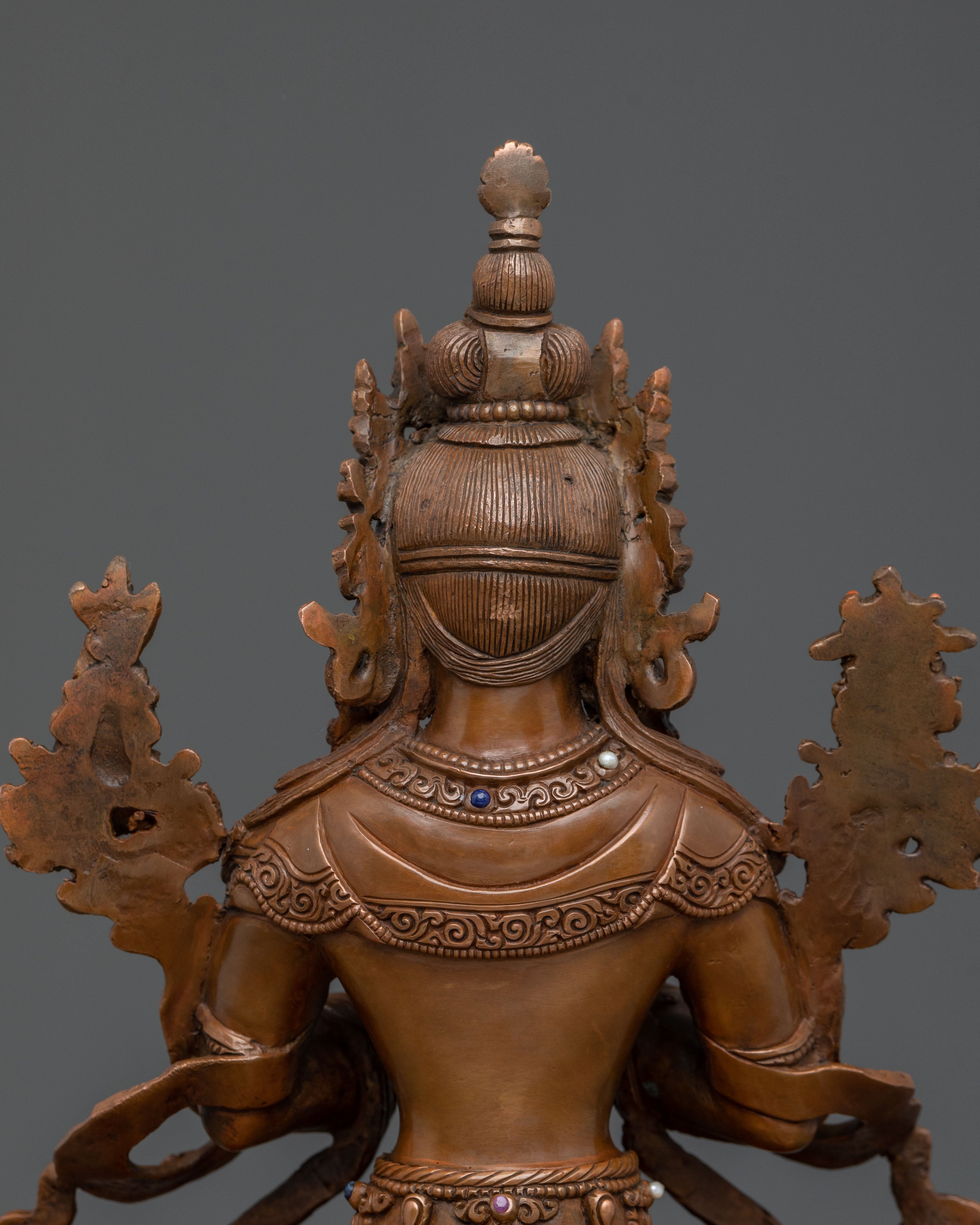 Future Buddha Maitreya Oxidized Statue