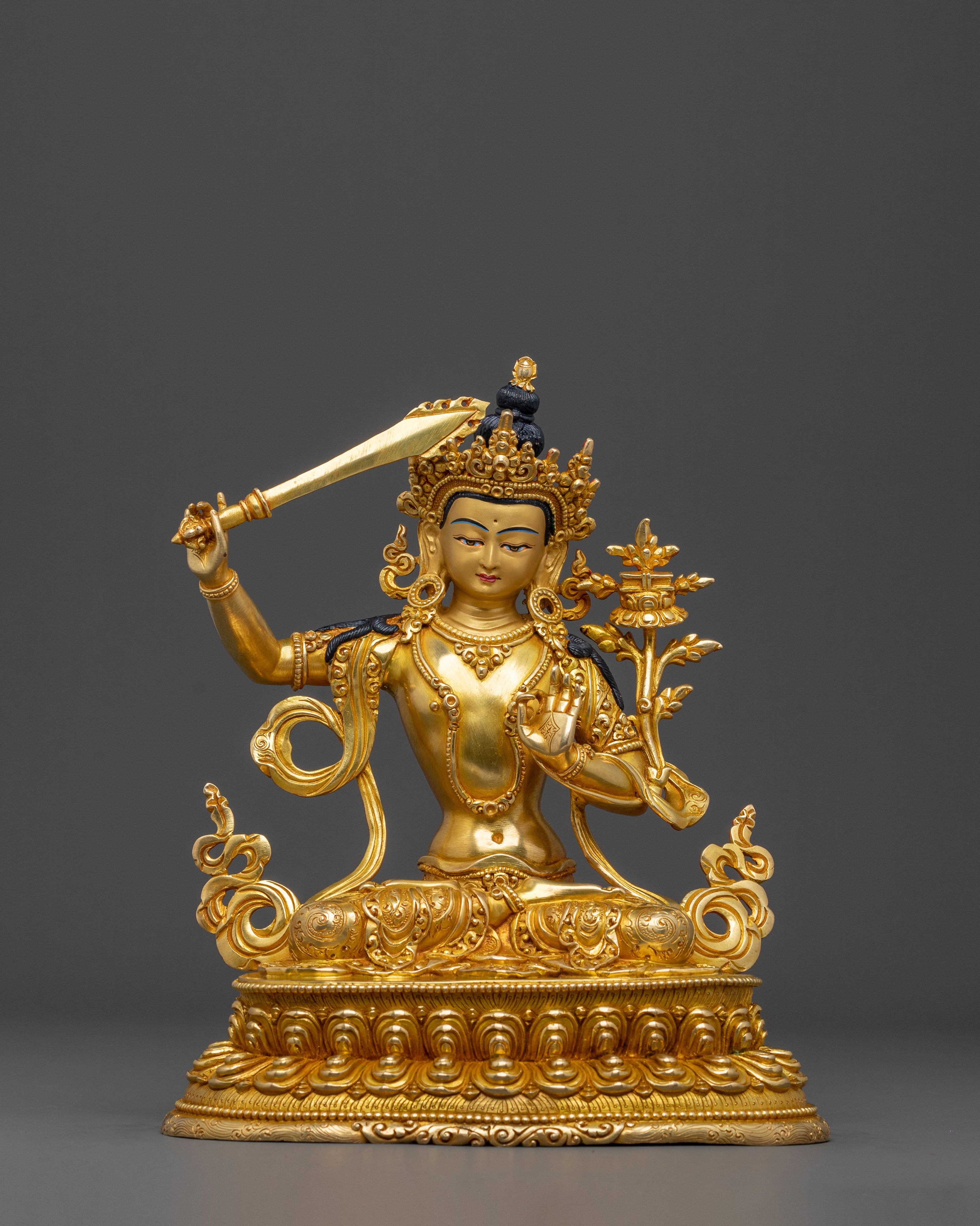 Manjushri Bodhisattva Wisdom Statue | Buddhist Sacred Altar Decor