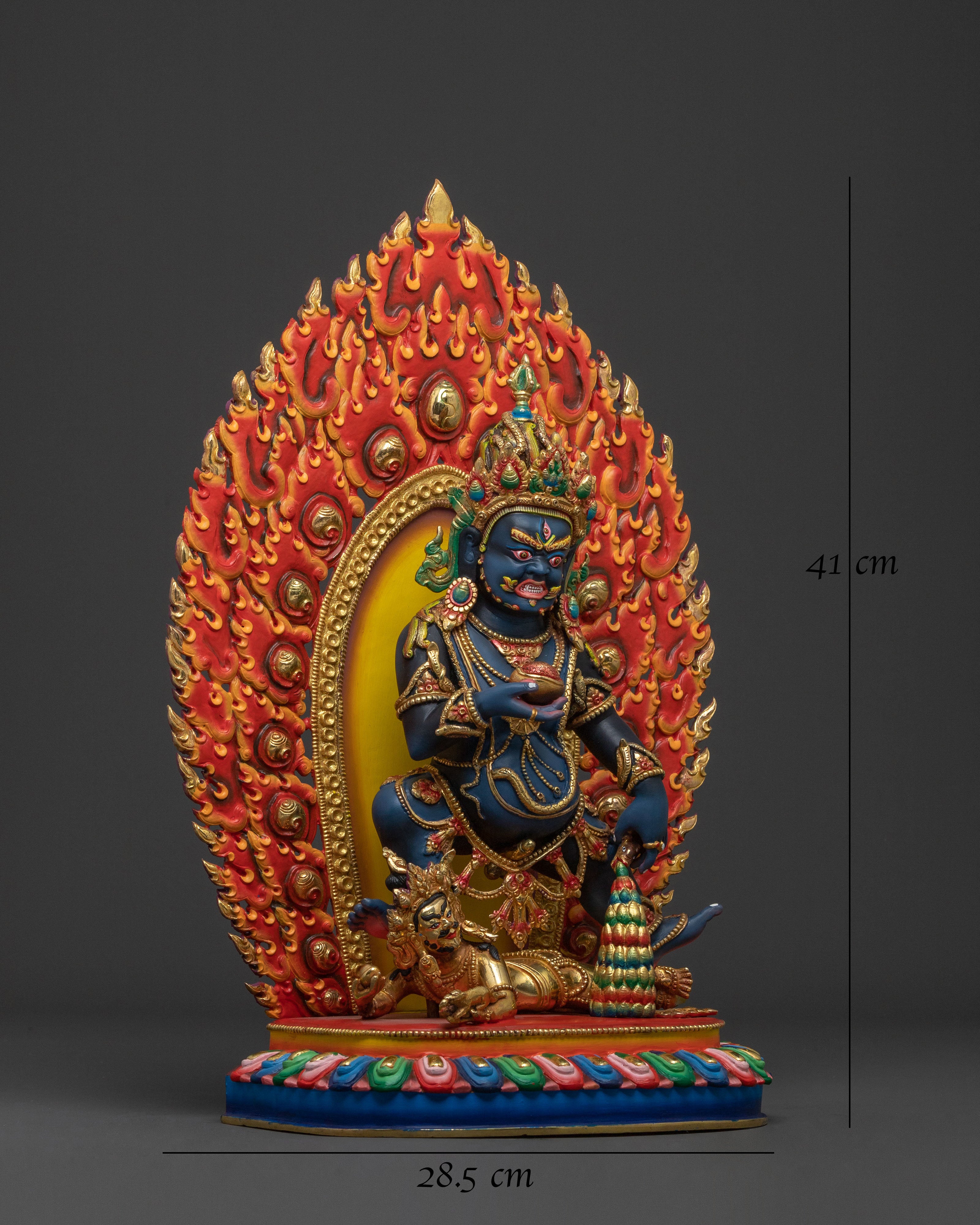 Black Dzambhala Wealth Deity Statue for Rituals