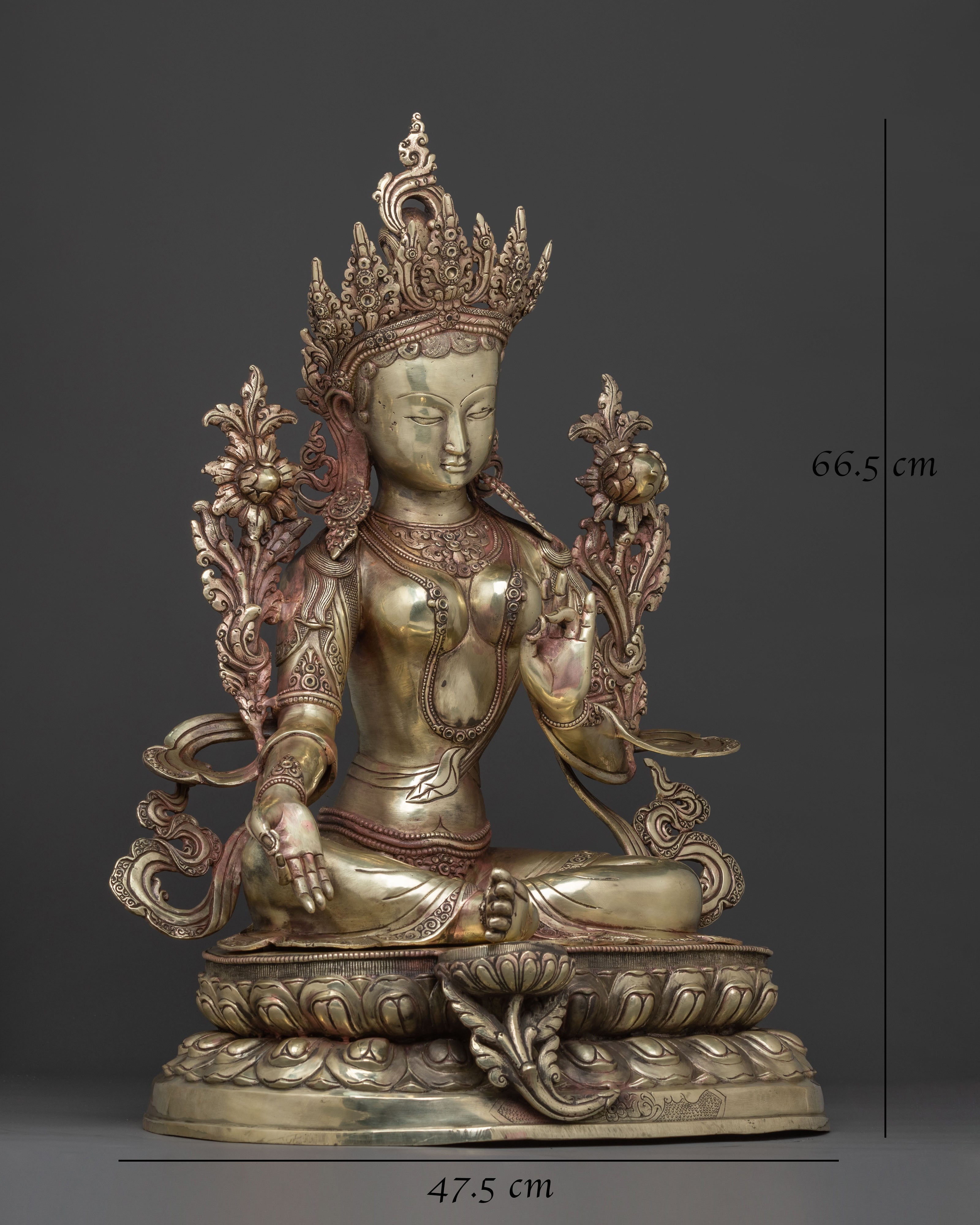 Green Tara Swift Statue: Copper Embodiment of Compassion