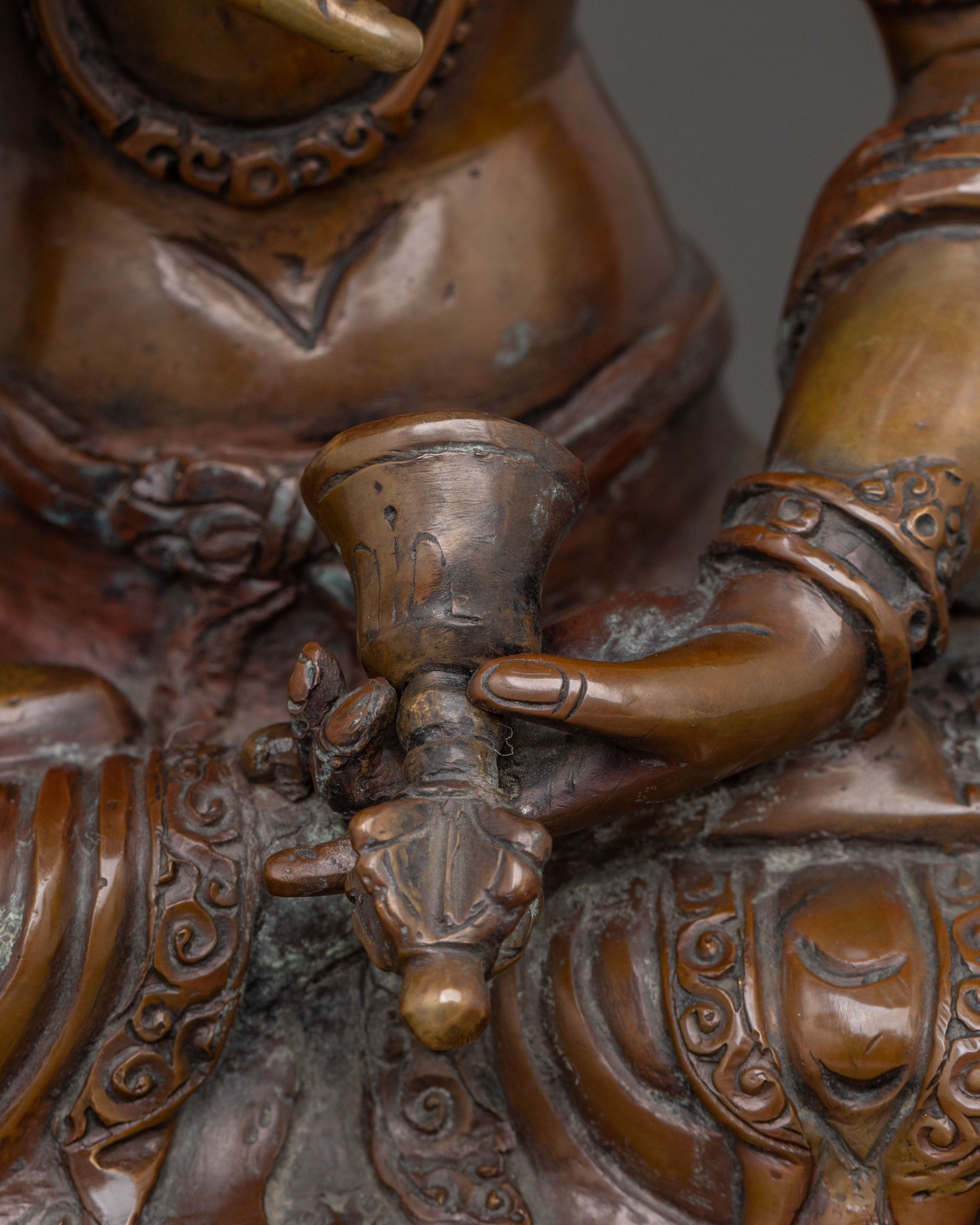 Vajrasattva Spiritual Statue | Oxidized Copper Figure