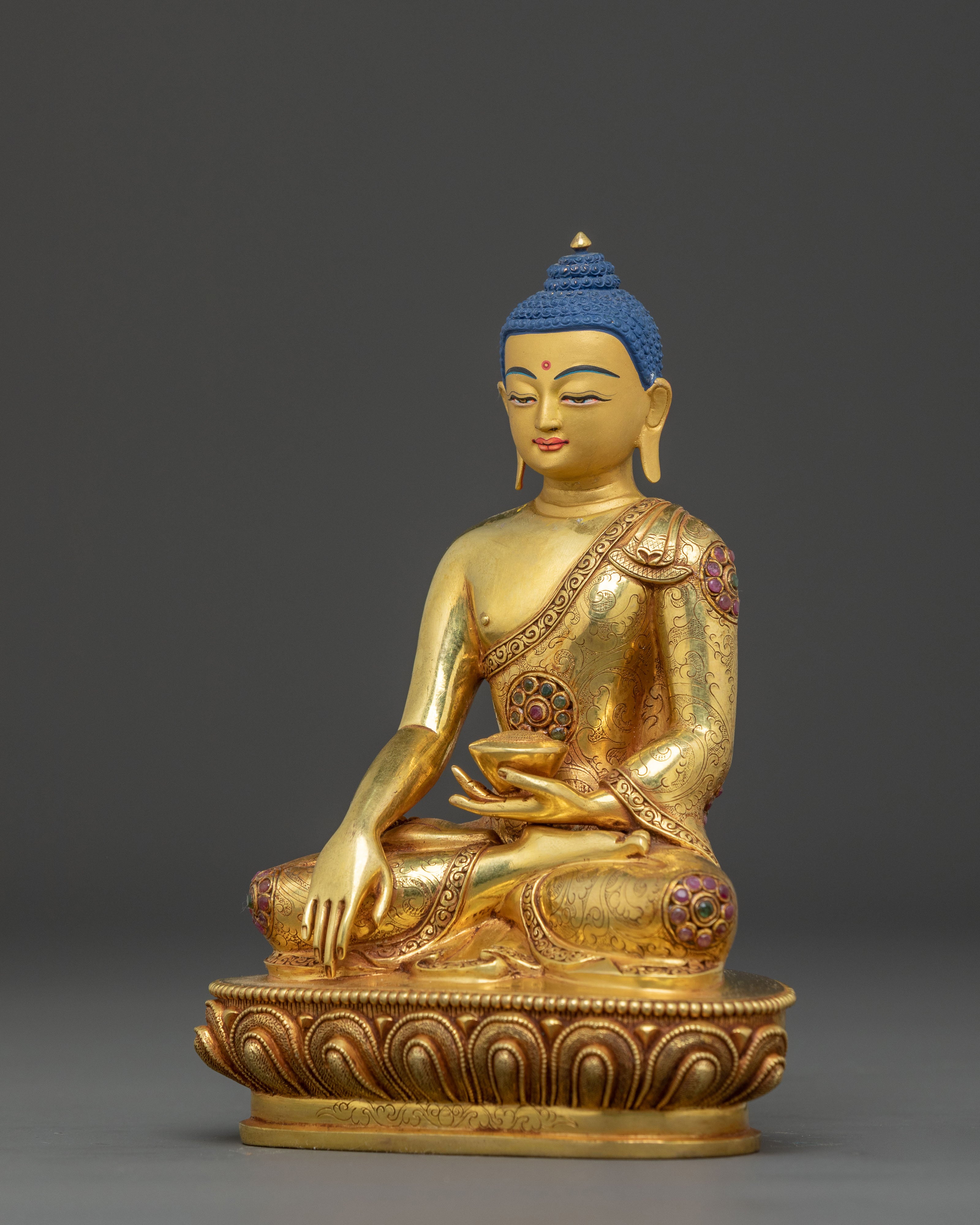 Three Buddhas Sacred Statue Set | Handcrafted 24K Gold Gilded Buddhist Sculptures