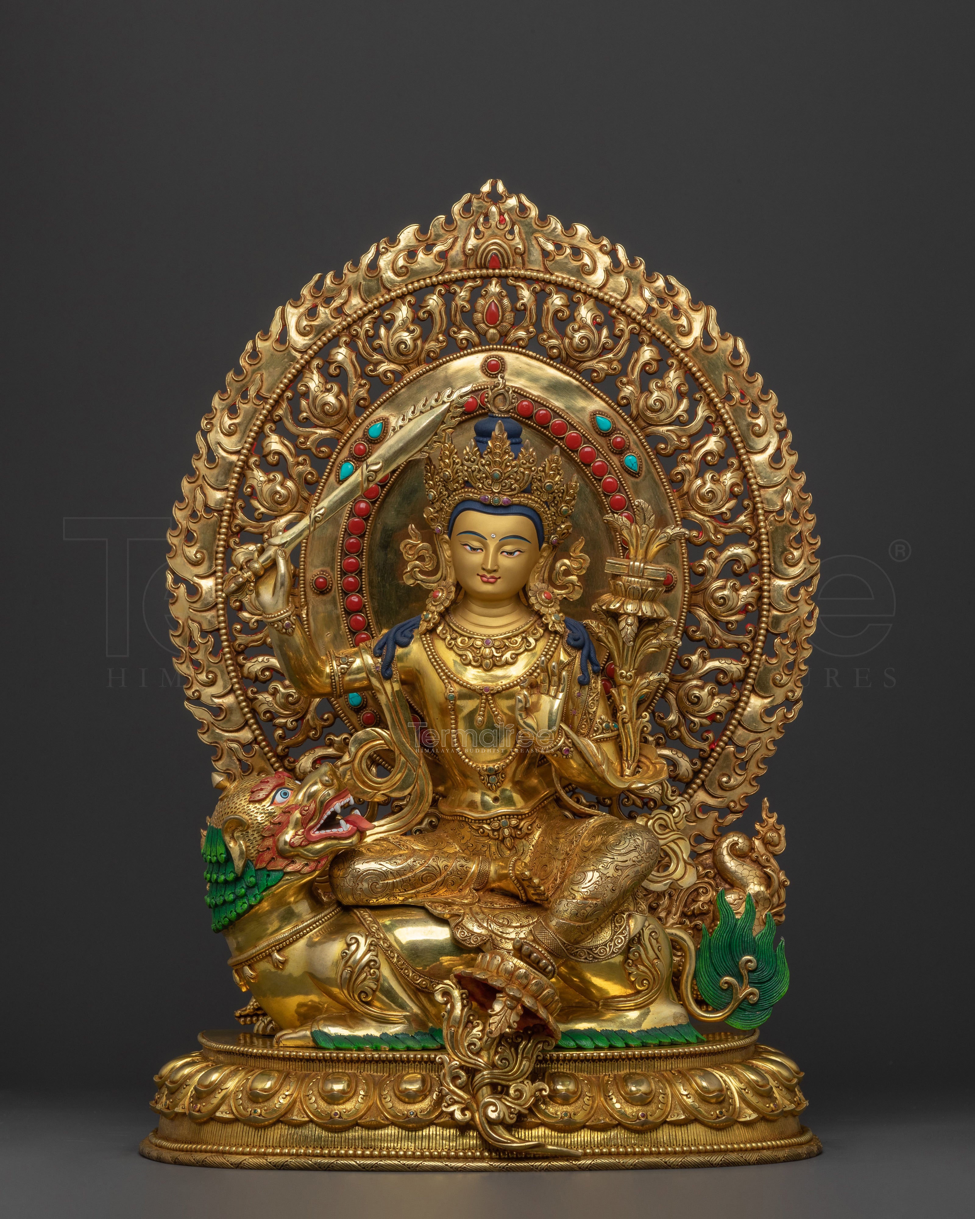 Simhanada Manjushri Statue