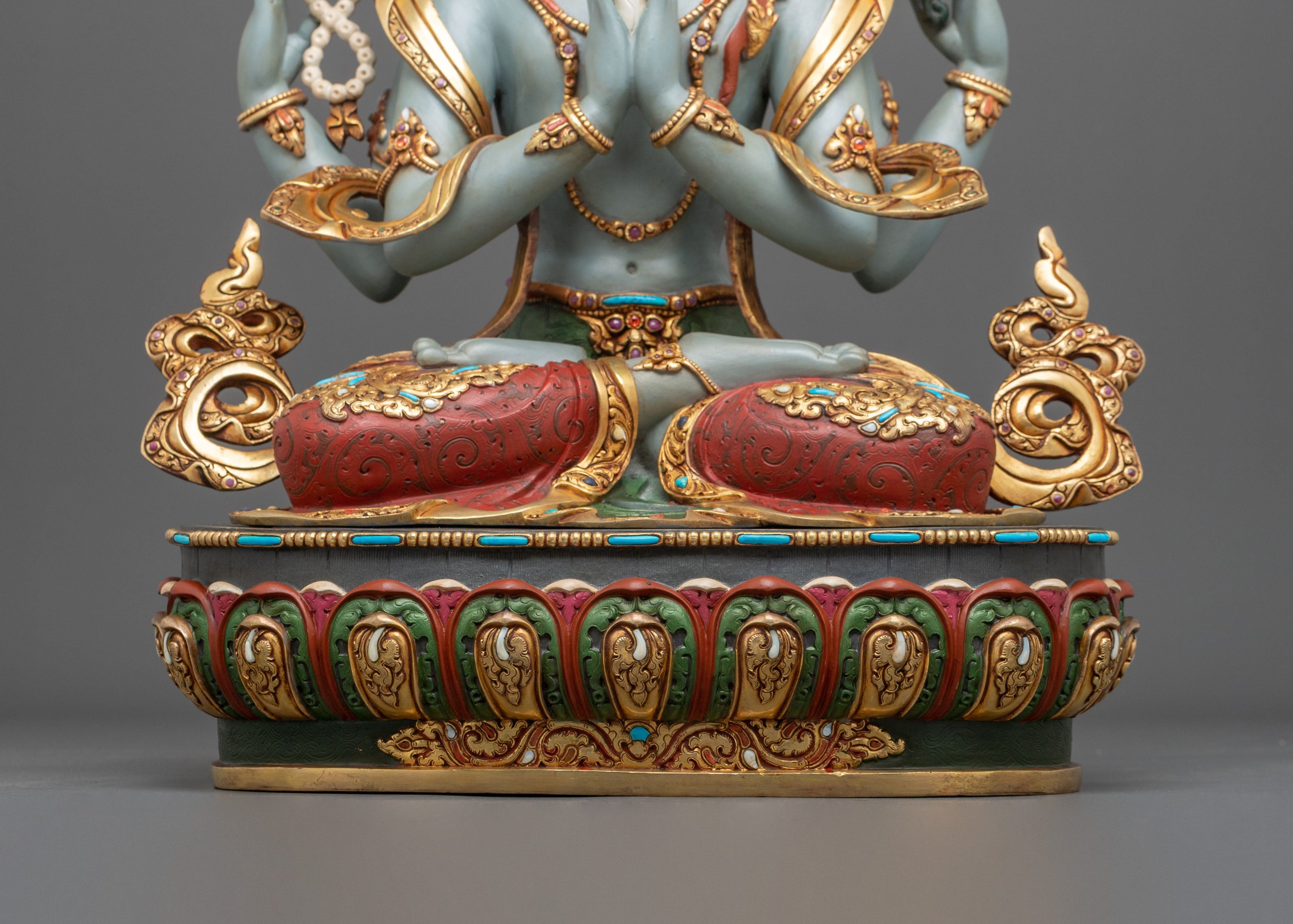 Tibetan Deity Four-Armed Chenrezig Statue | Home Decor