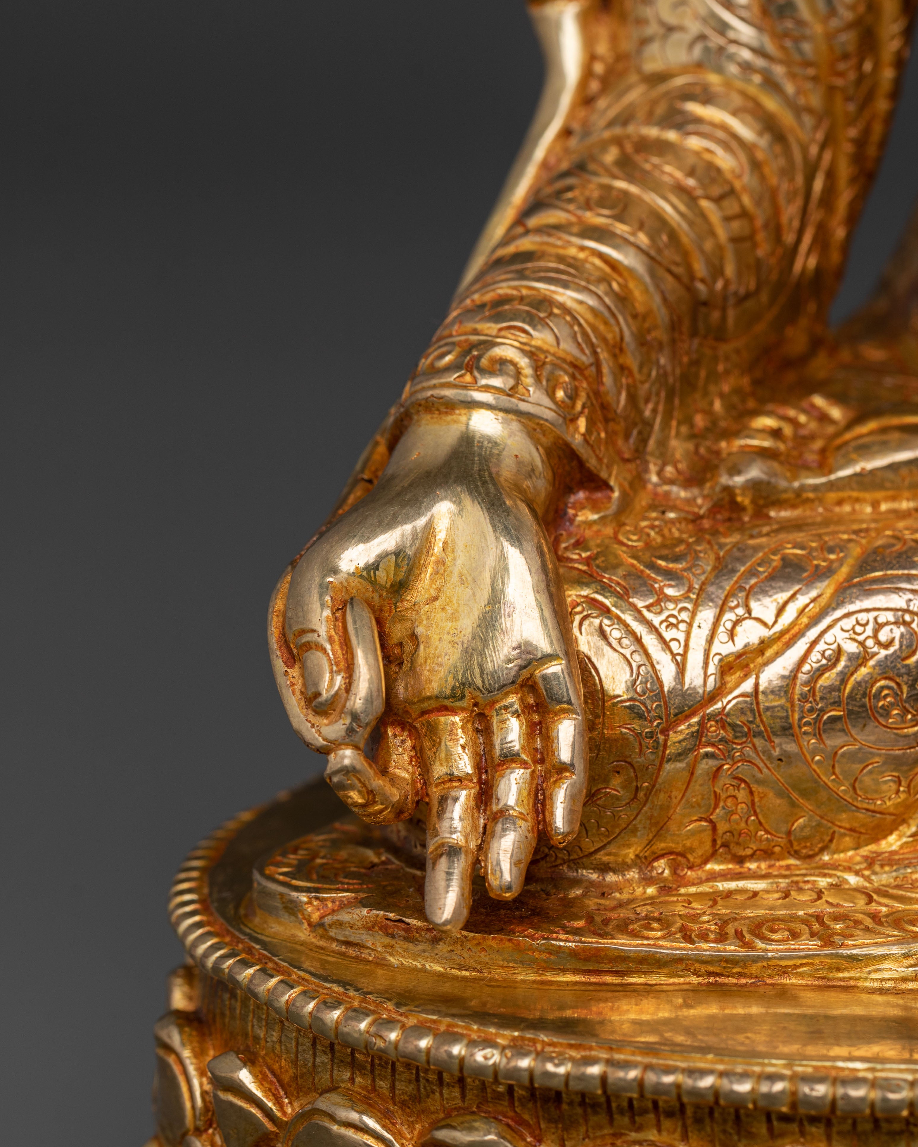 Majestic Yuthok Yonten Gonpo Sculpture | 24K Gold Gilded