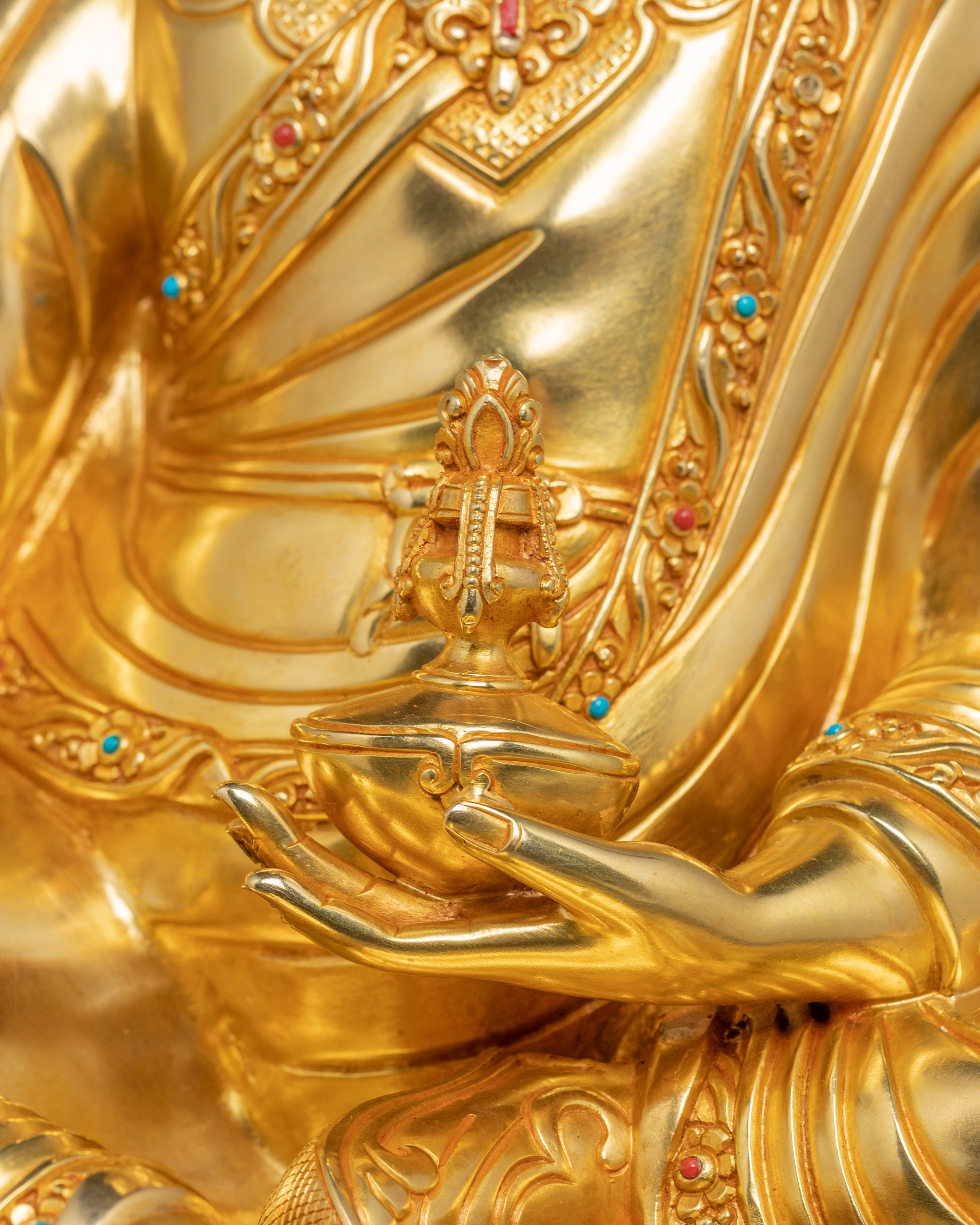 Radiant Guru Rinpoche Handmade Sculpture | Padmasambhava Statue