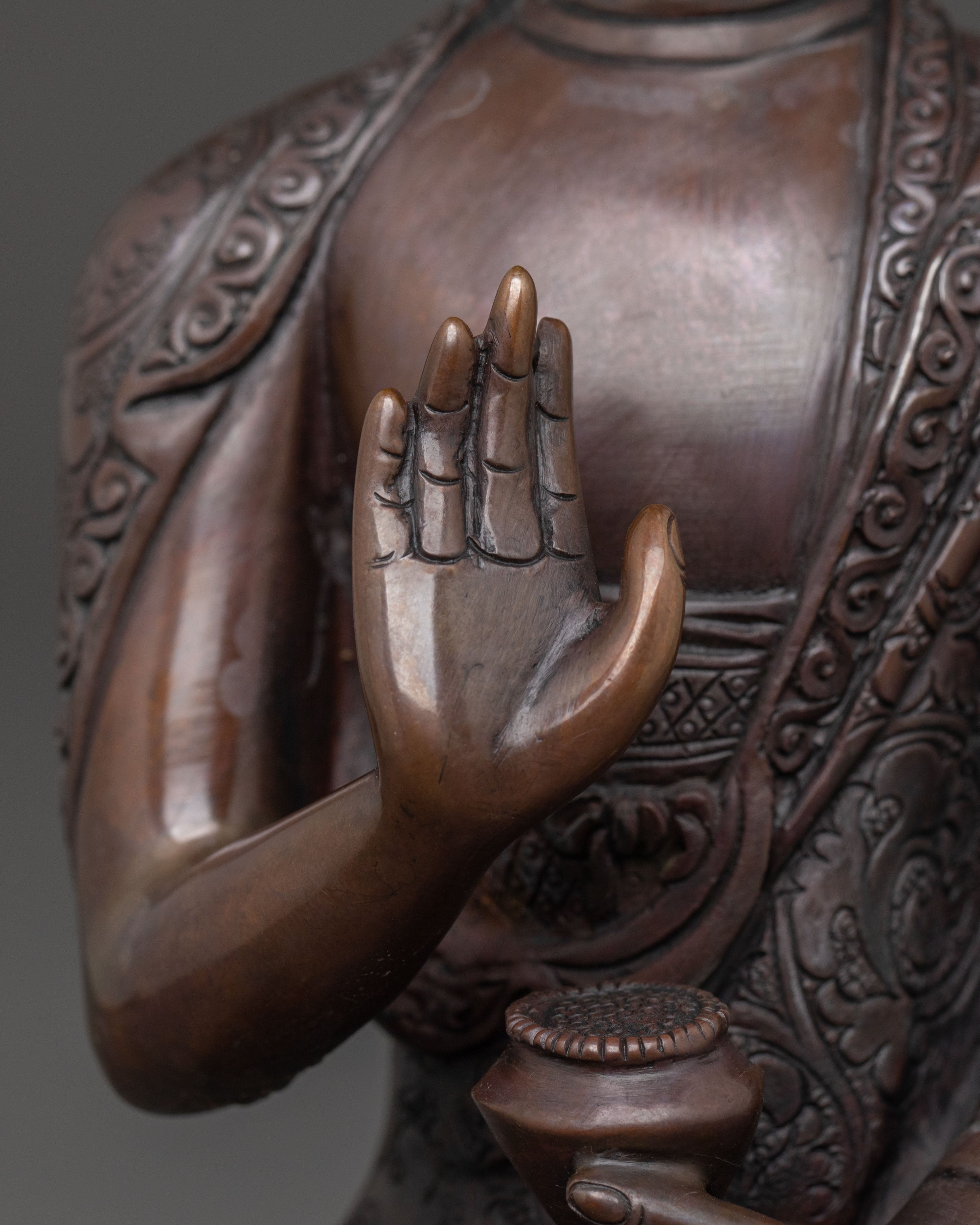 Amogasiddhi Buddha Statue | Oxidized Copper Iocn