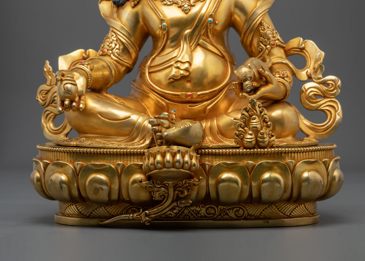 Dzambhala Prosperity Guardian Statue | 24K Gold Gilded Copper Statue