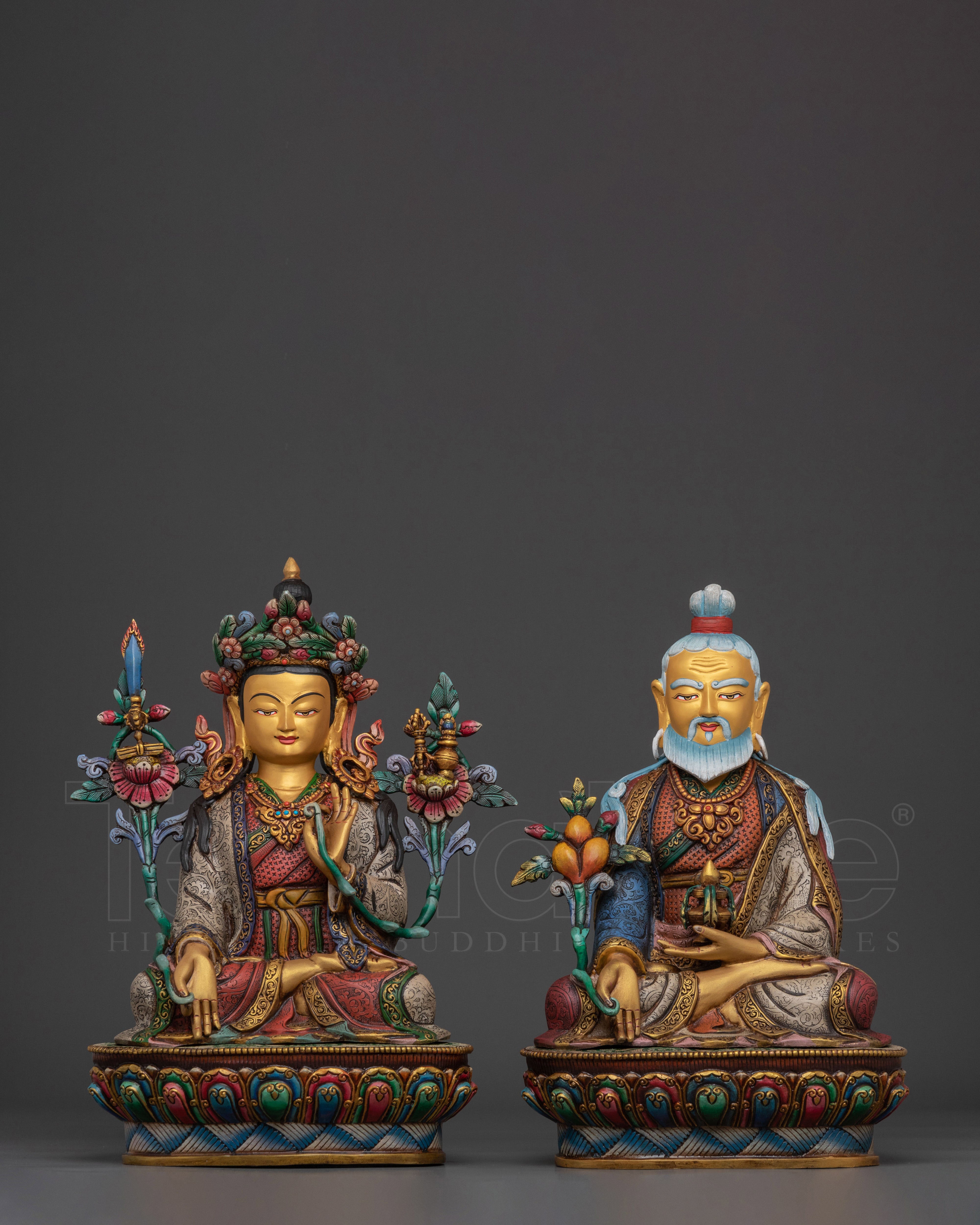 Tibetan Medicine Buddhist Master Statue Set