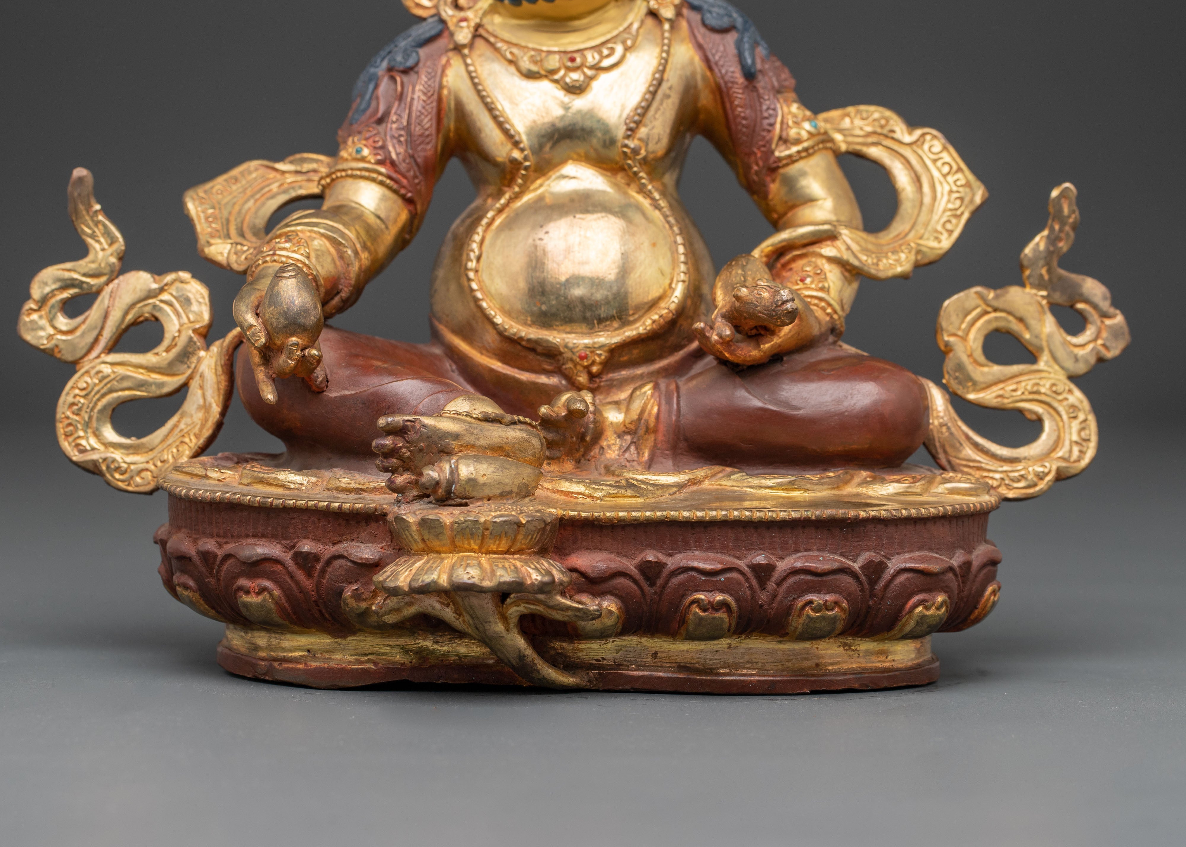 Handmade Golden Statue of Dzambhala | Guardian of Wealth