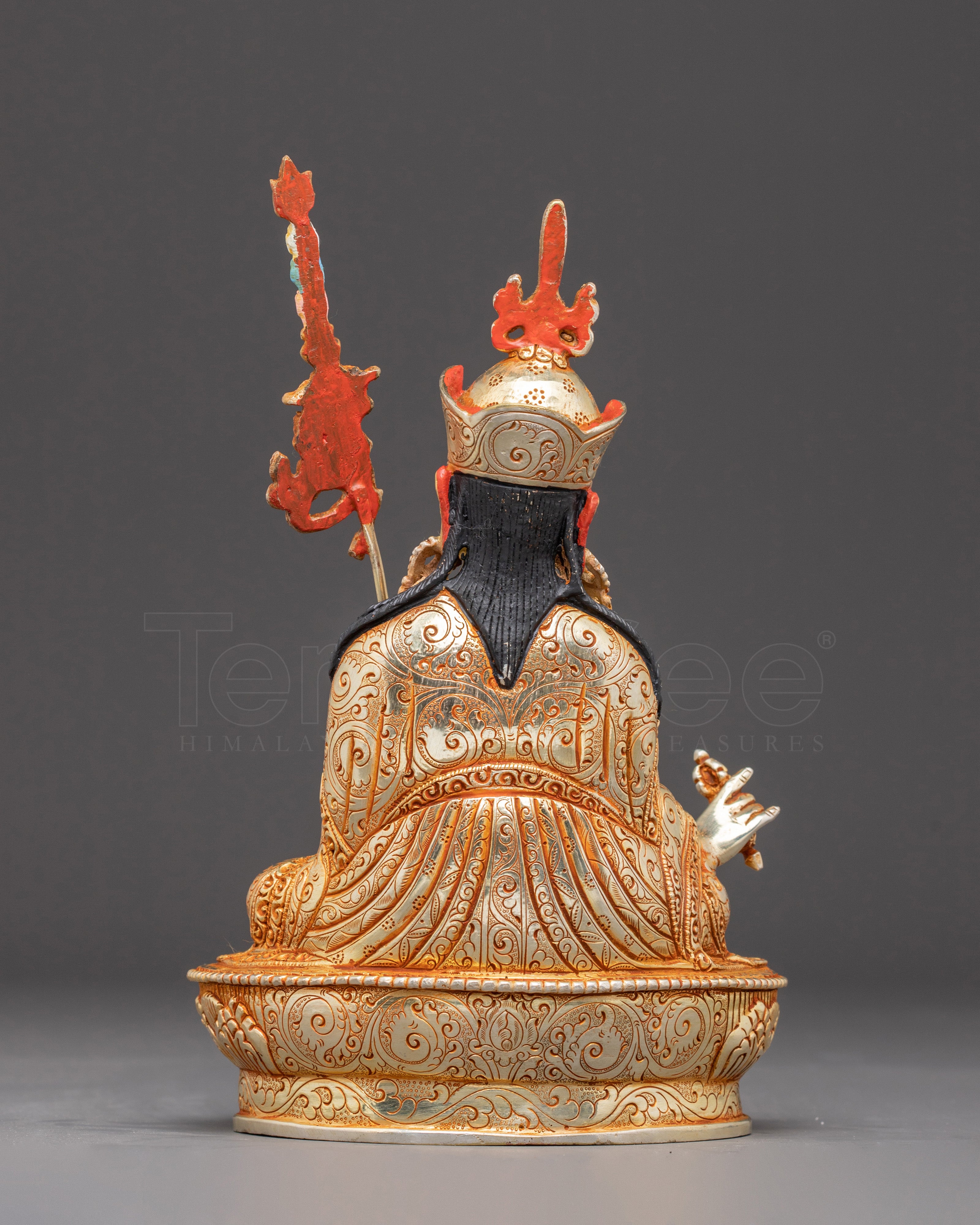 Guru Padmasambhava Golden Statue | Handcrafted 24K Gold-Gilded Sculpture