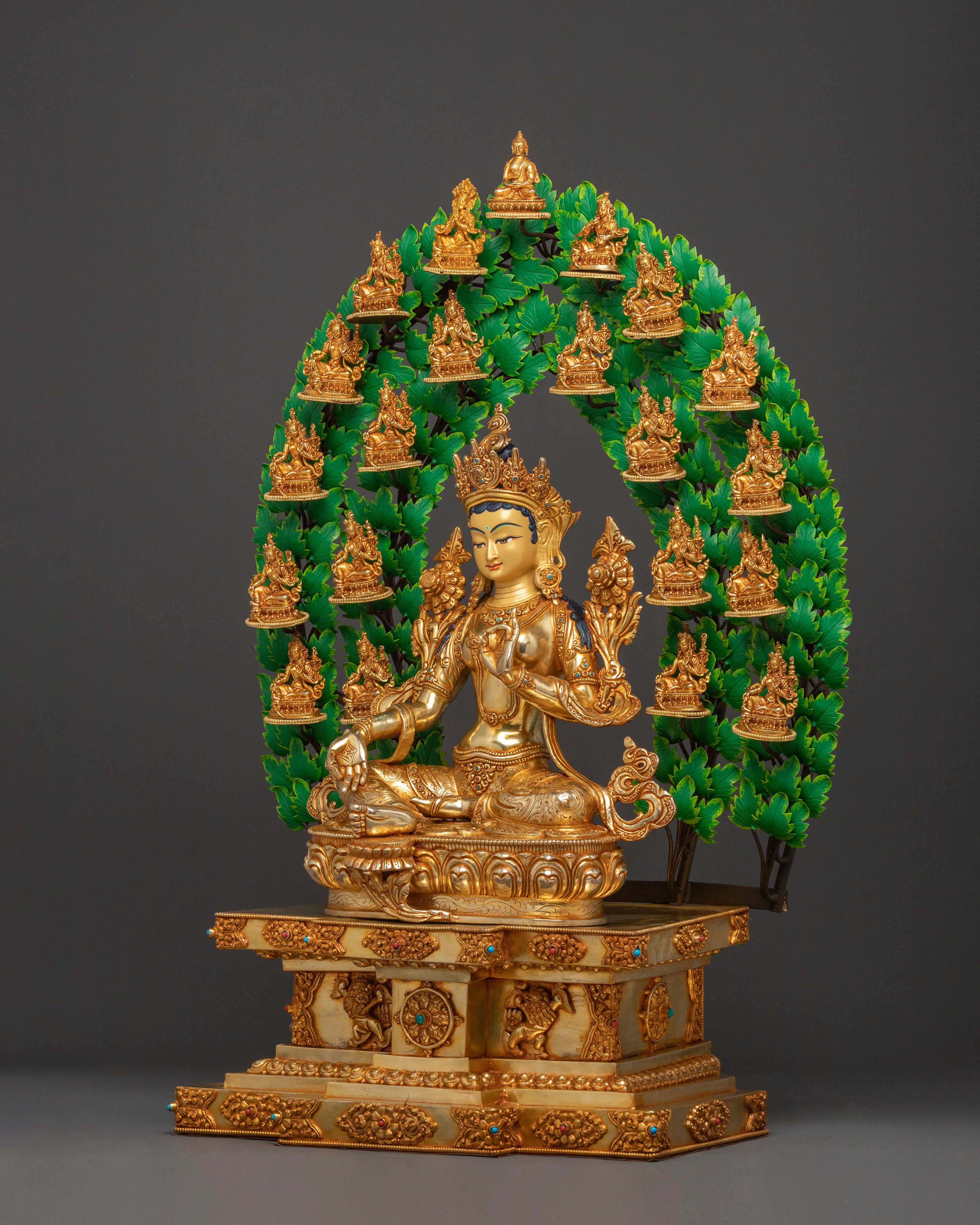 21 Tara Golden Statue Set | Handcrafted Devotion
