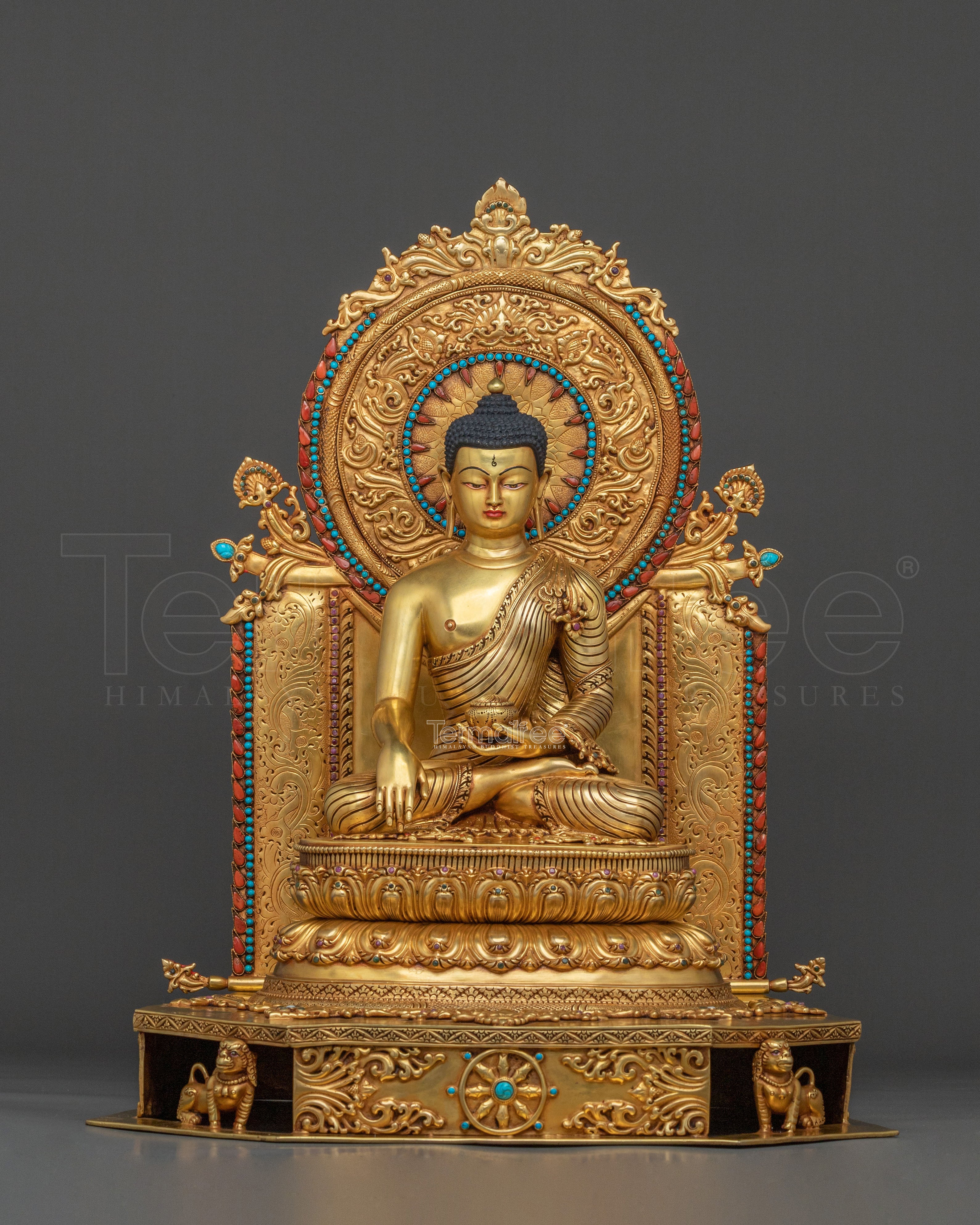 Shakyamuni Buddha Statue On Throne