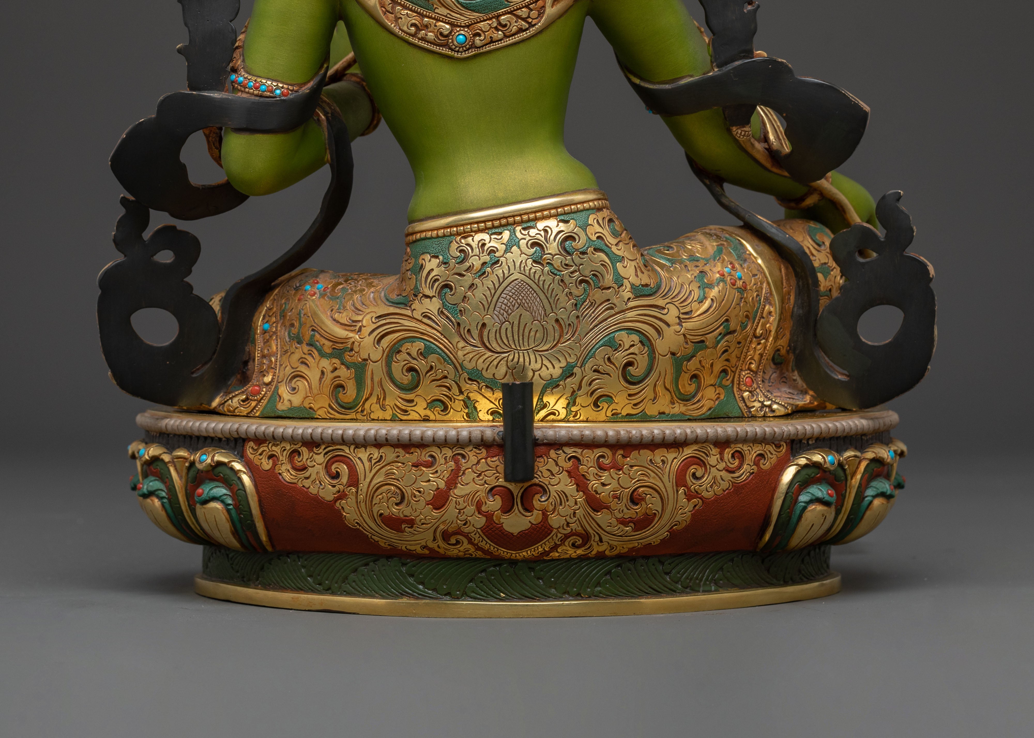 Buddhist Green Tara Compassion Statue | Meditation Altar Decor