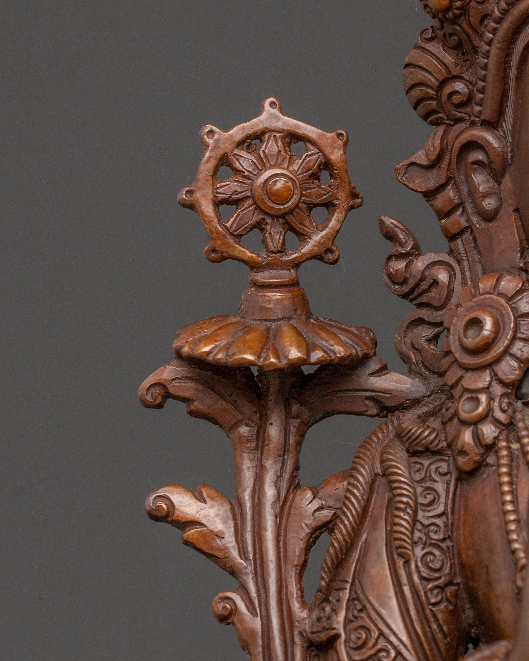 Maitreya Buddha Statue of Hope: Oxidized Copper Artistry