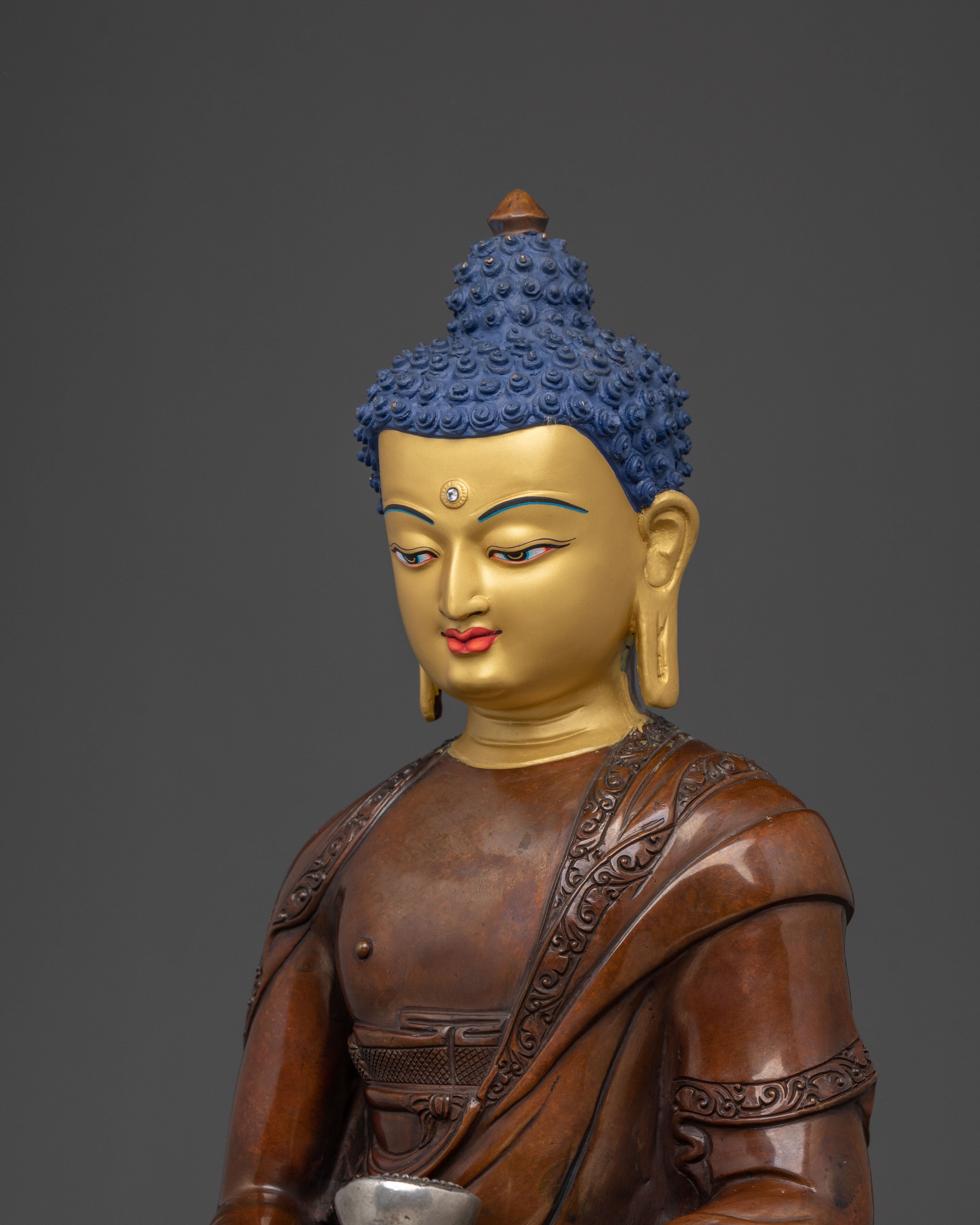 Guardian Amitabha Buddha Statue | Oxidized Copper Body