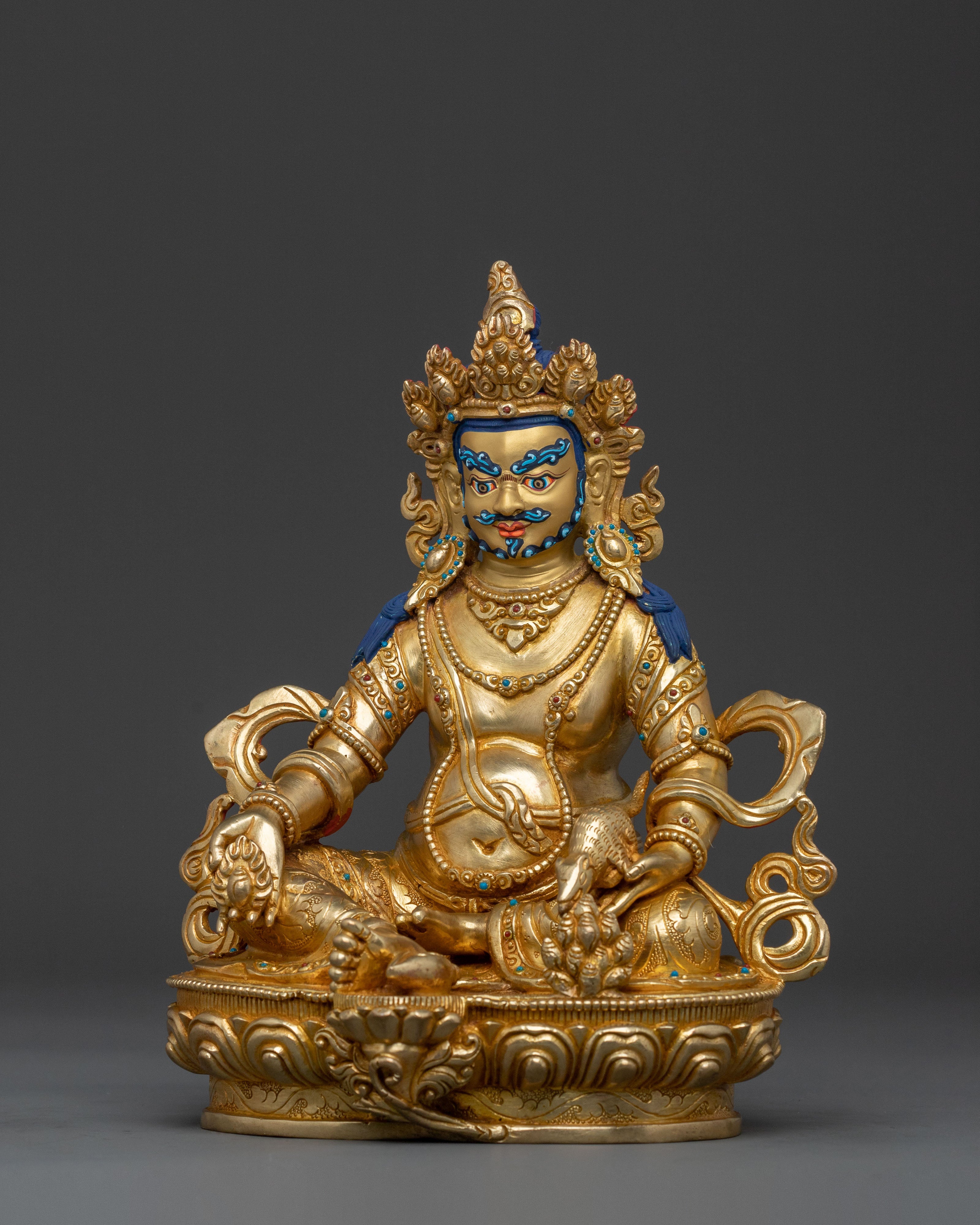 Dzambhala Wealth Deity Handcrafted Statue