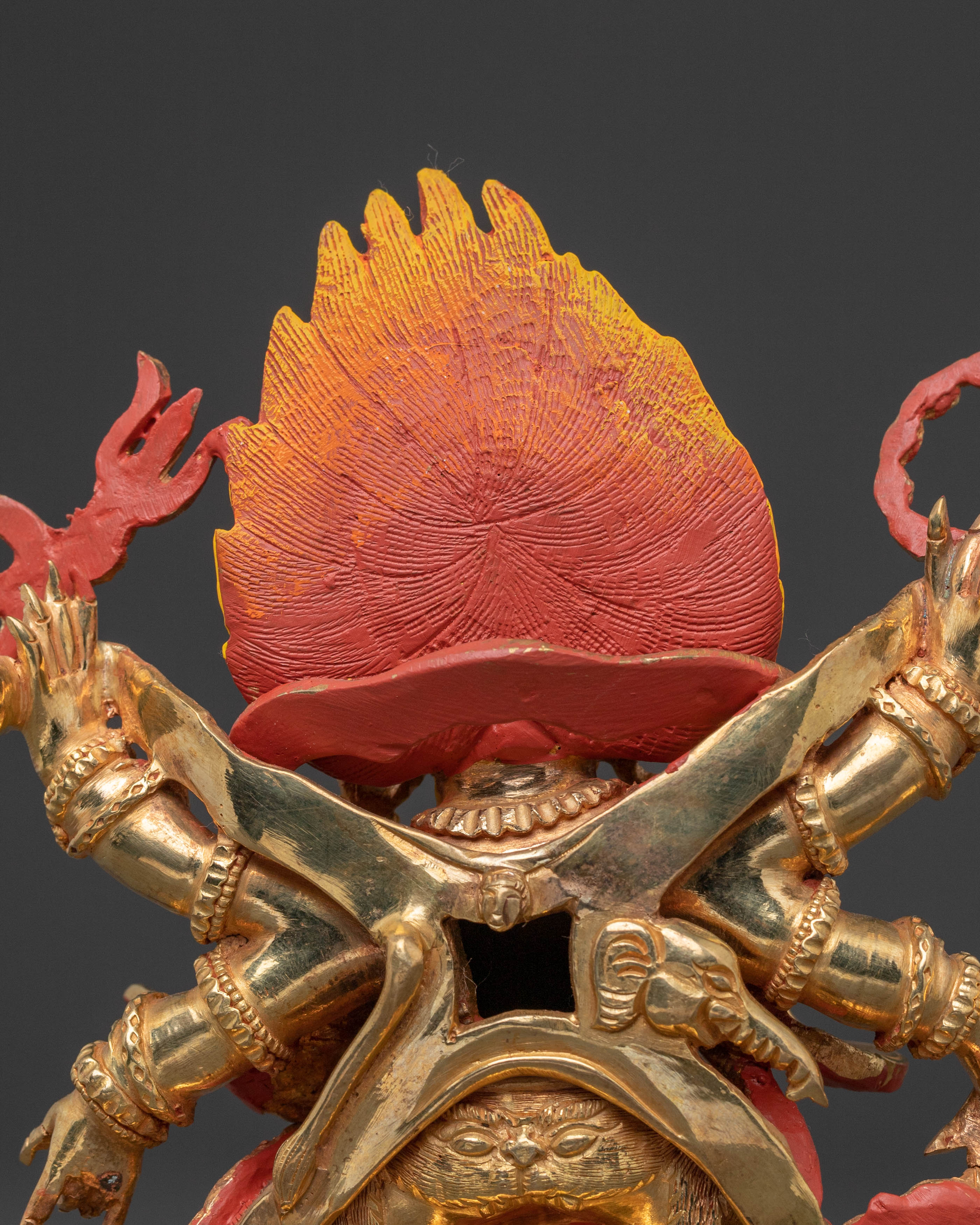 Divine Six-Armed Mahakala Statue – Fierce Protector Sculpture